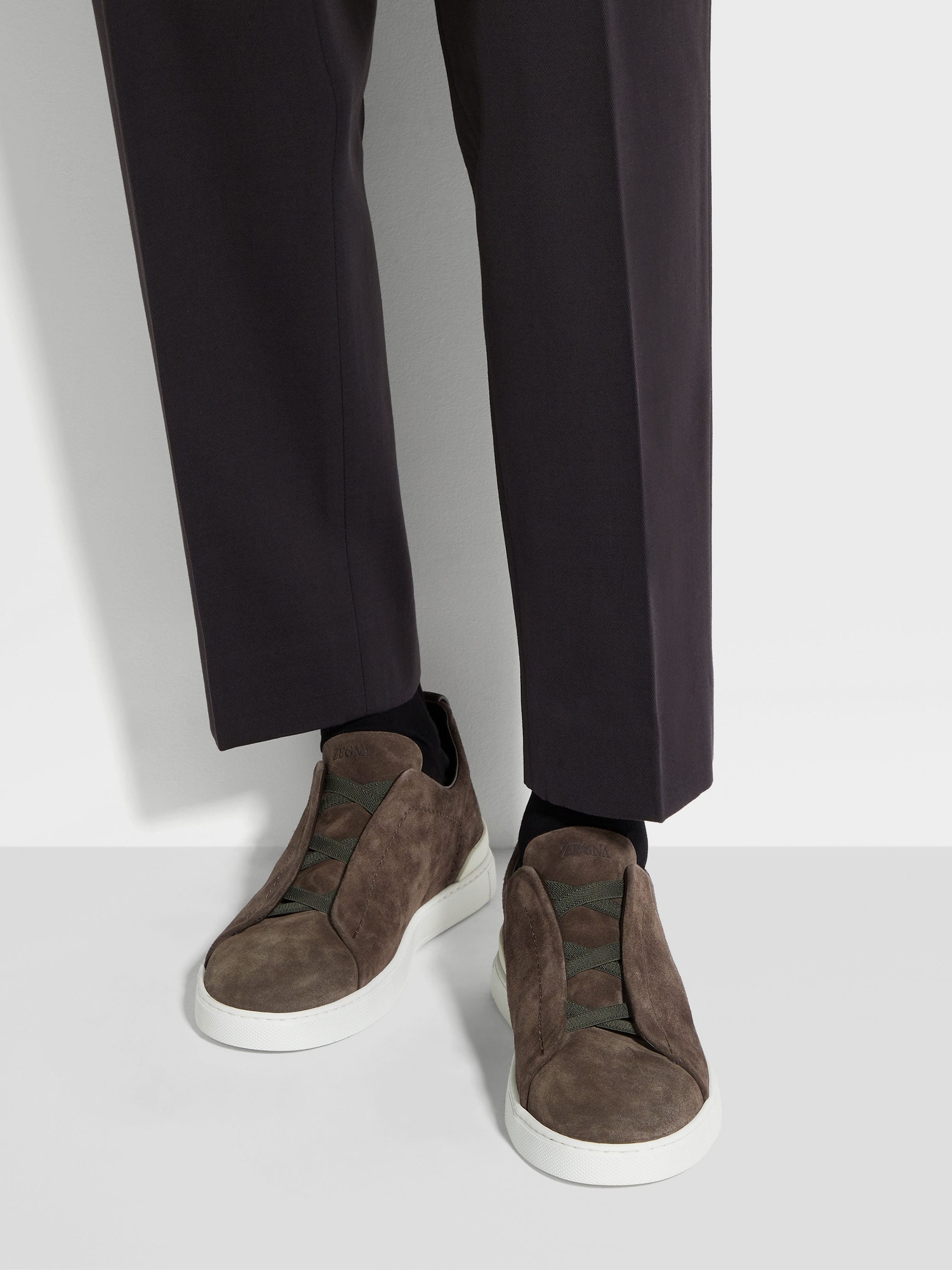 BROWN SUEDE TRIPLE STITCH™ SNEAKERS - 2