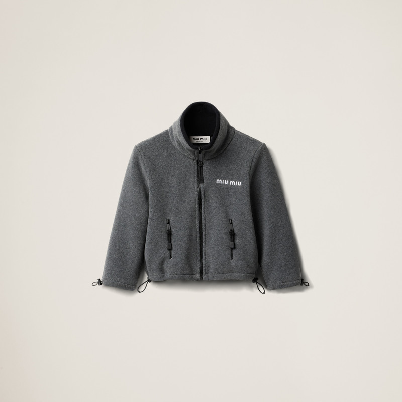 Cotton fleece cropped sweatshirt 1