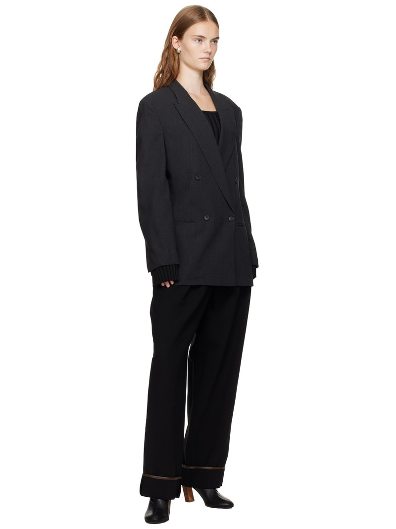 RECTO Gray Peaked Lapel Blazer outlook