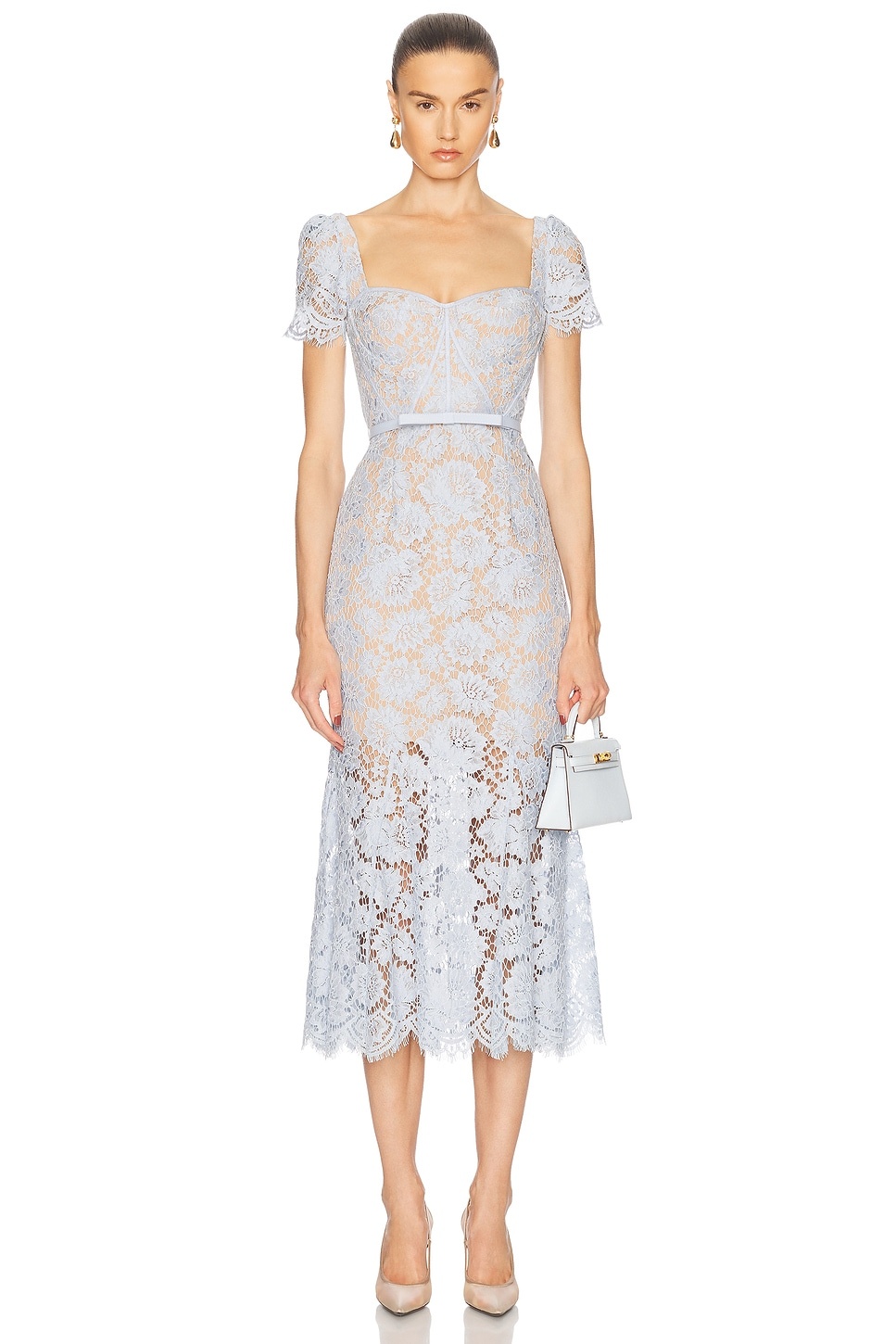 Fine Lace Midi Dress - 1