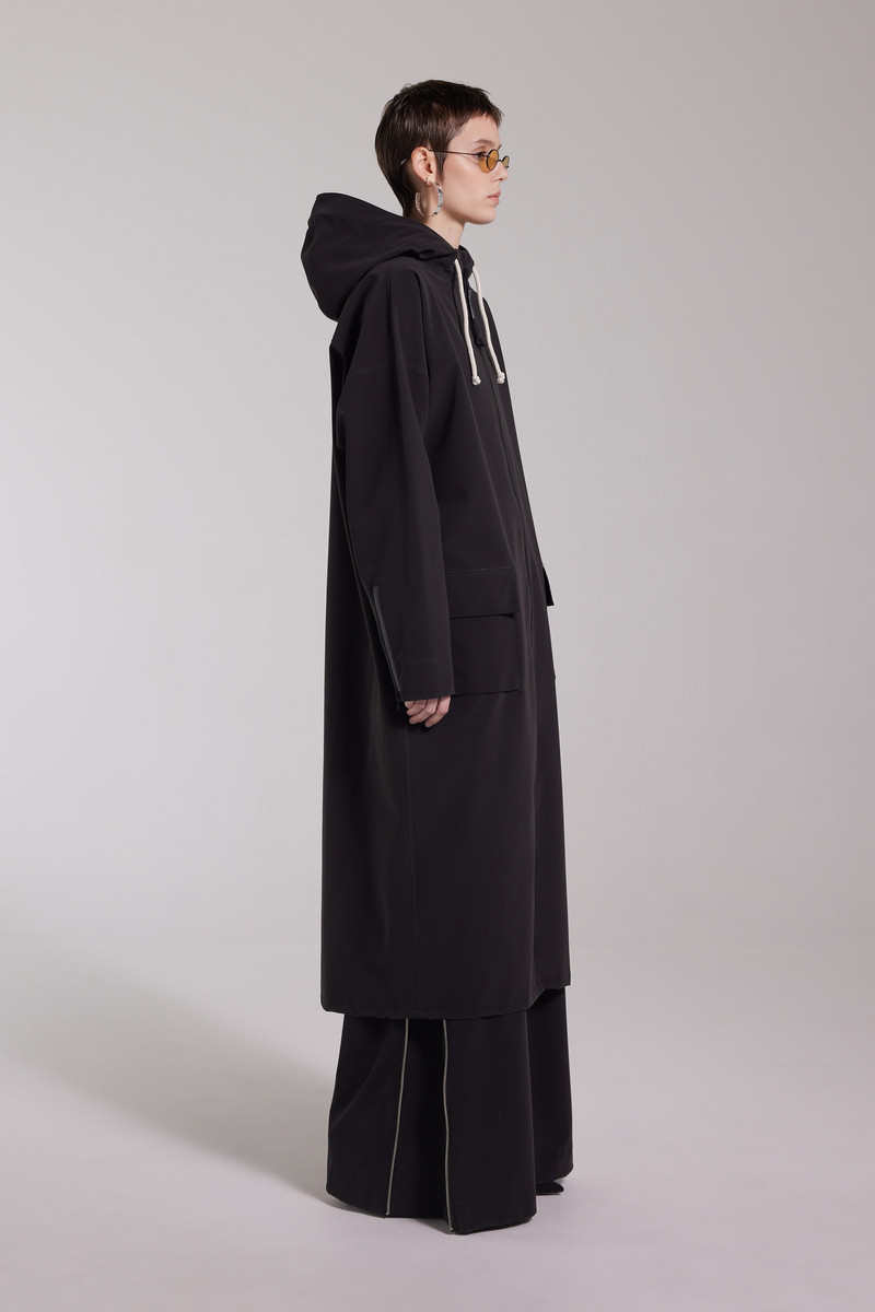 Sandviken Long Zip Matte Raincoat Black 5