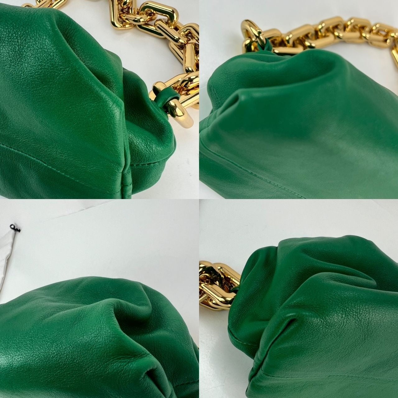 Bottega Veneta Green Chain Leather Pouch Bag  Clutch - 4