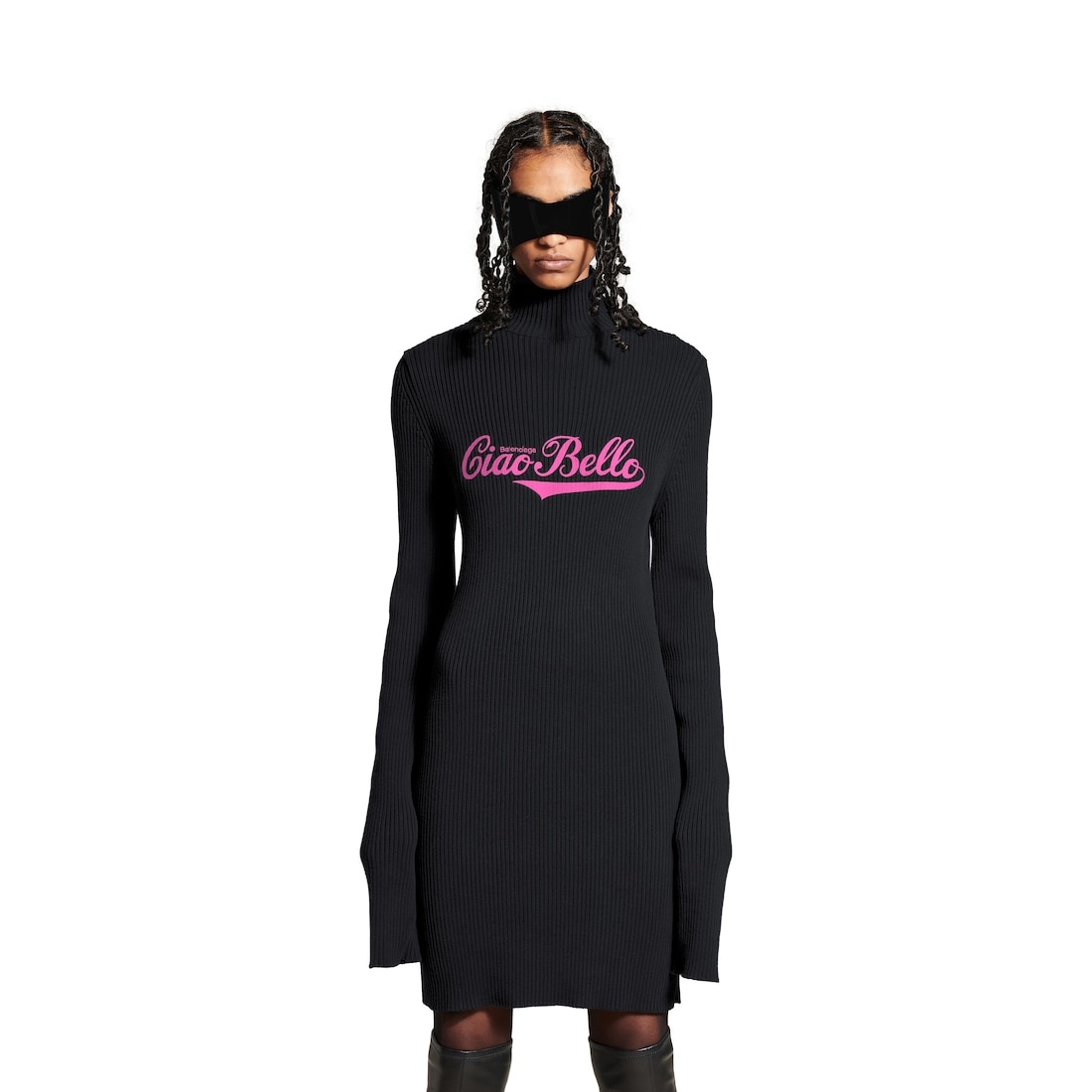Women's Ciao Bello Long Fitted Turtleneck in Black - 6