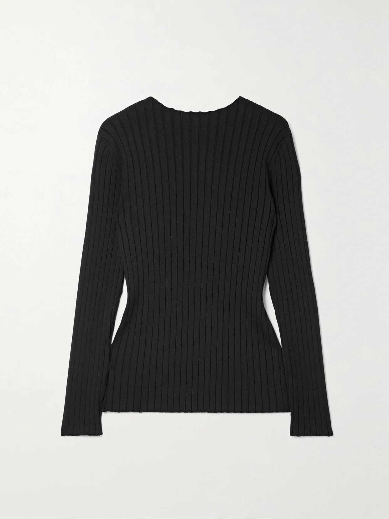 Ash Open-back Ribbed Silk Sweater - 1