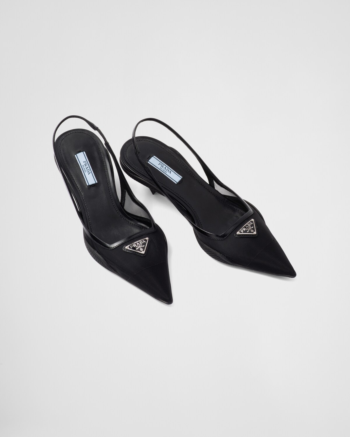 Mesh fabric slingback pumps - 4
