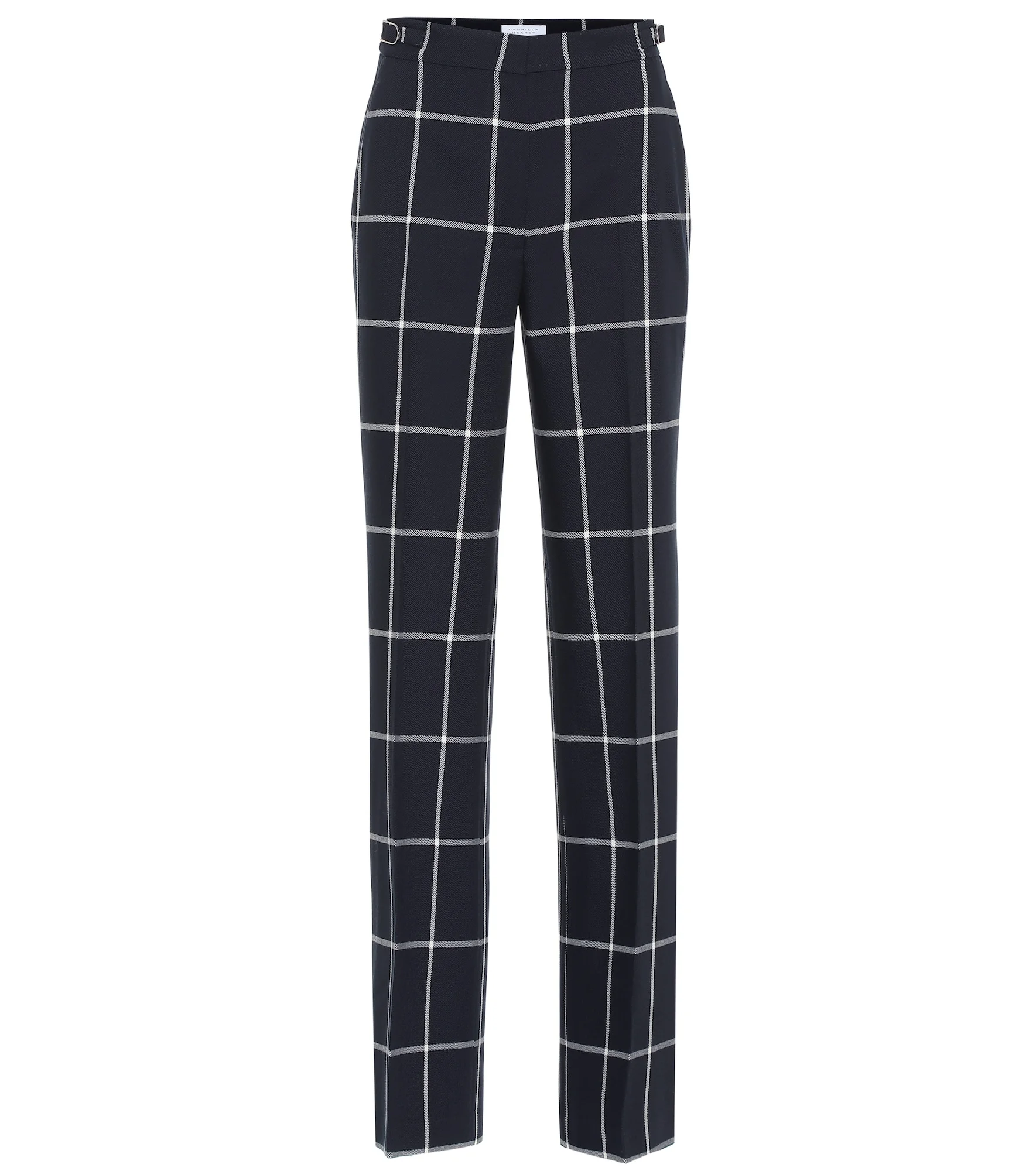 Leda checked high-rise flared wool pants - 1
