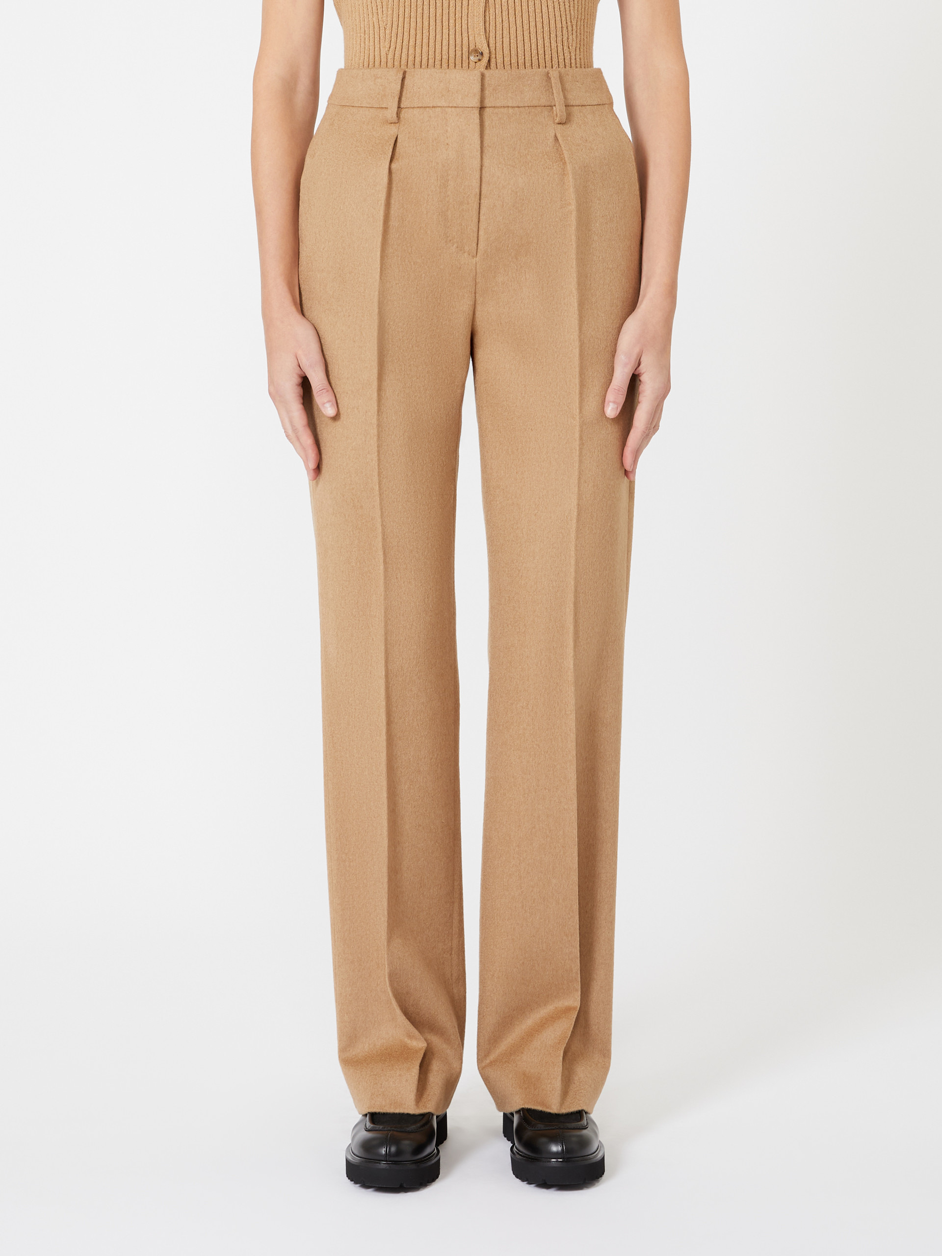 CARBONE Menswear-style camel trousers - 3