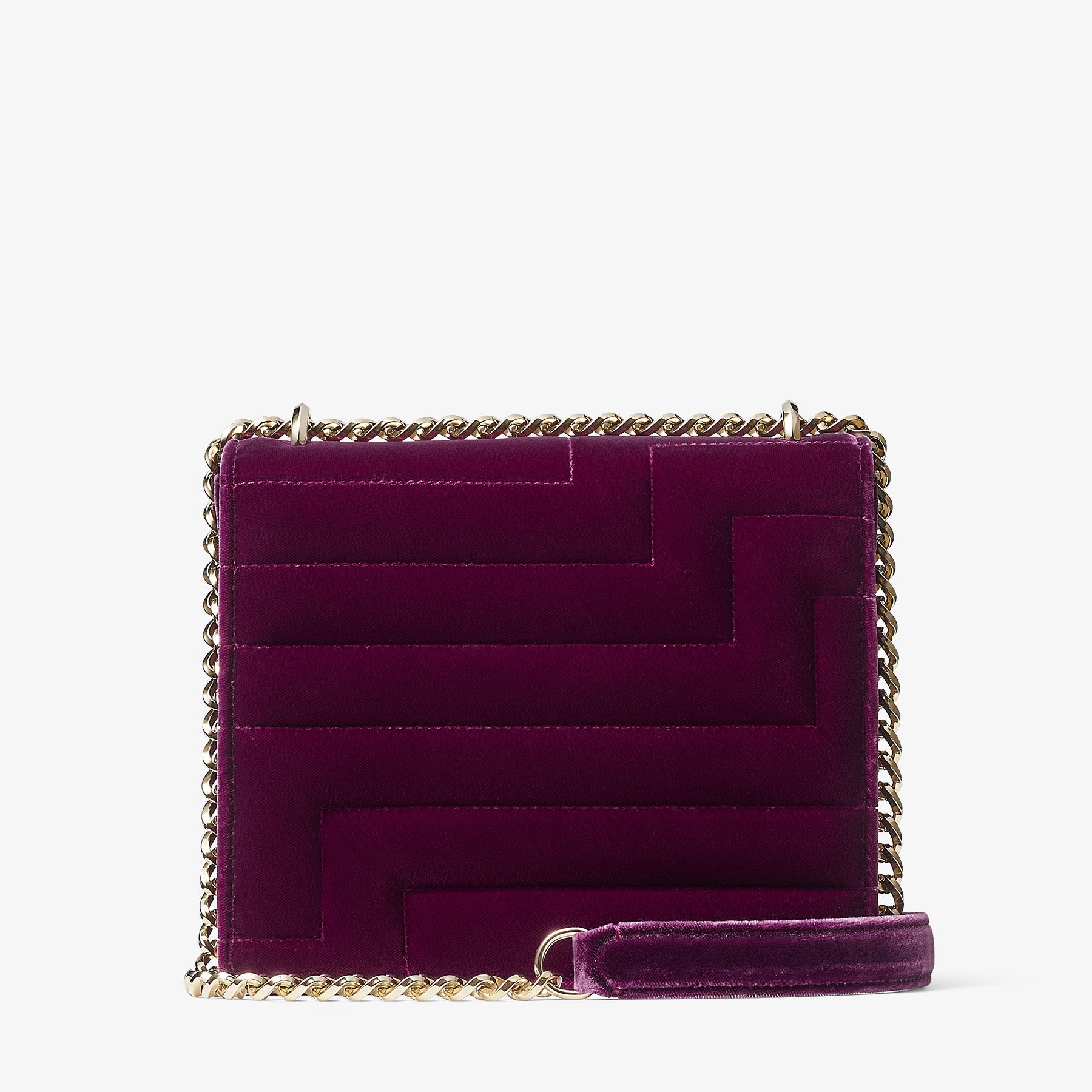 JIMMY CHOO Avenue Quad Boysenberry Avenue Velvet Shoulder Bag with Crystal  Bar | REVERSIBLE