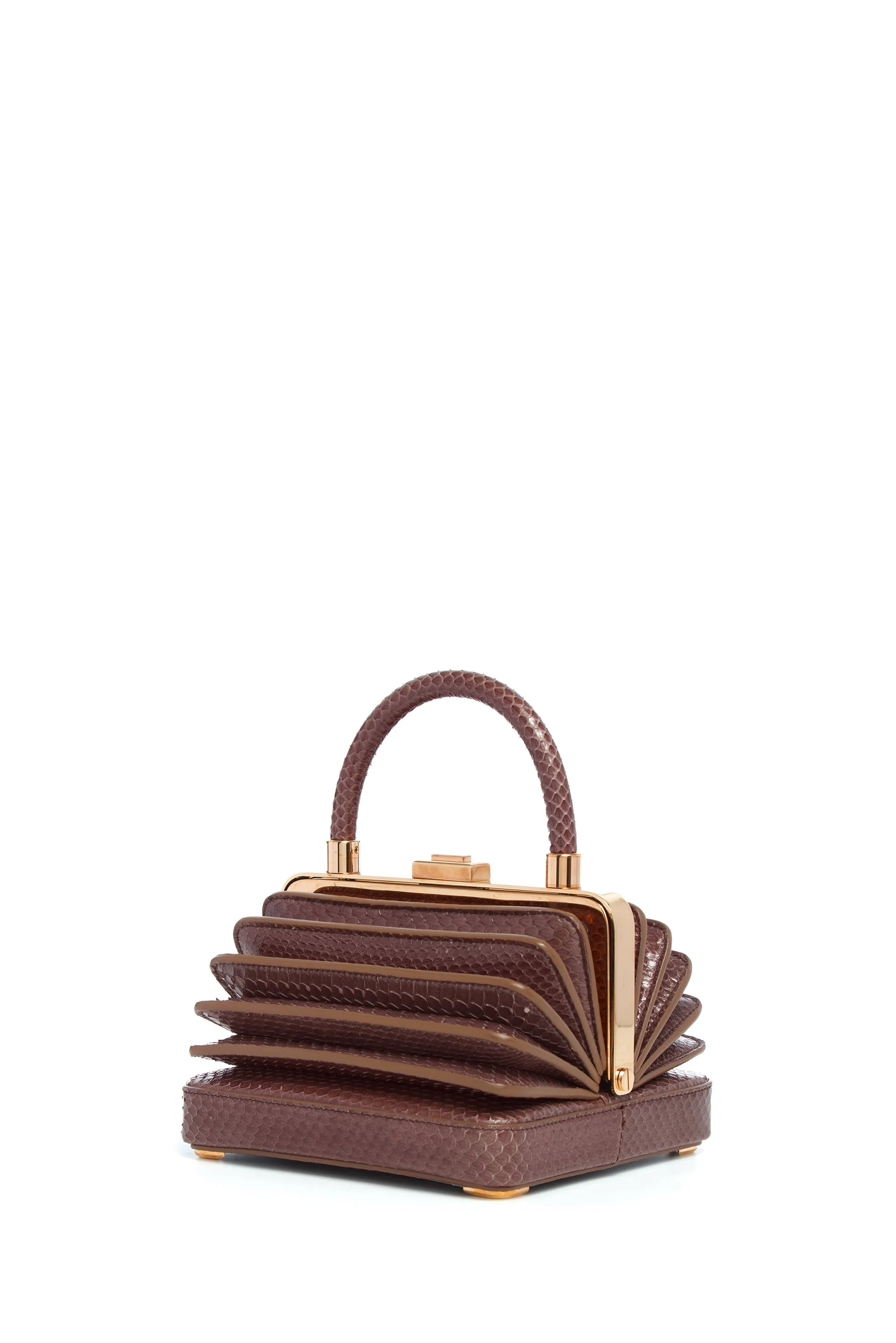 Small Diana Bag in Chocolate Snakeskin - 1