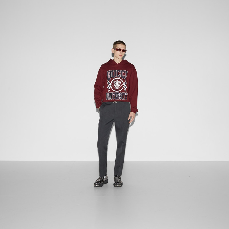 GUCCI Cotton jersey printed hooded sweatshirt outlook