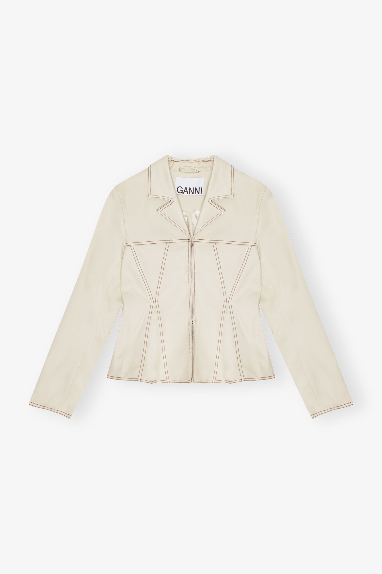 WHITE CANVAS FITTED BLAZER - 1