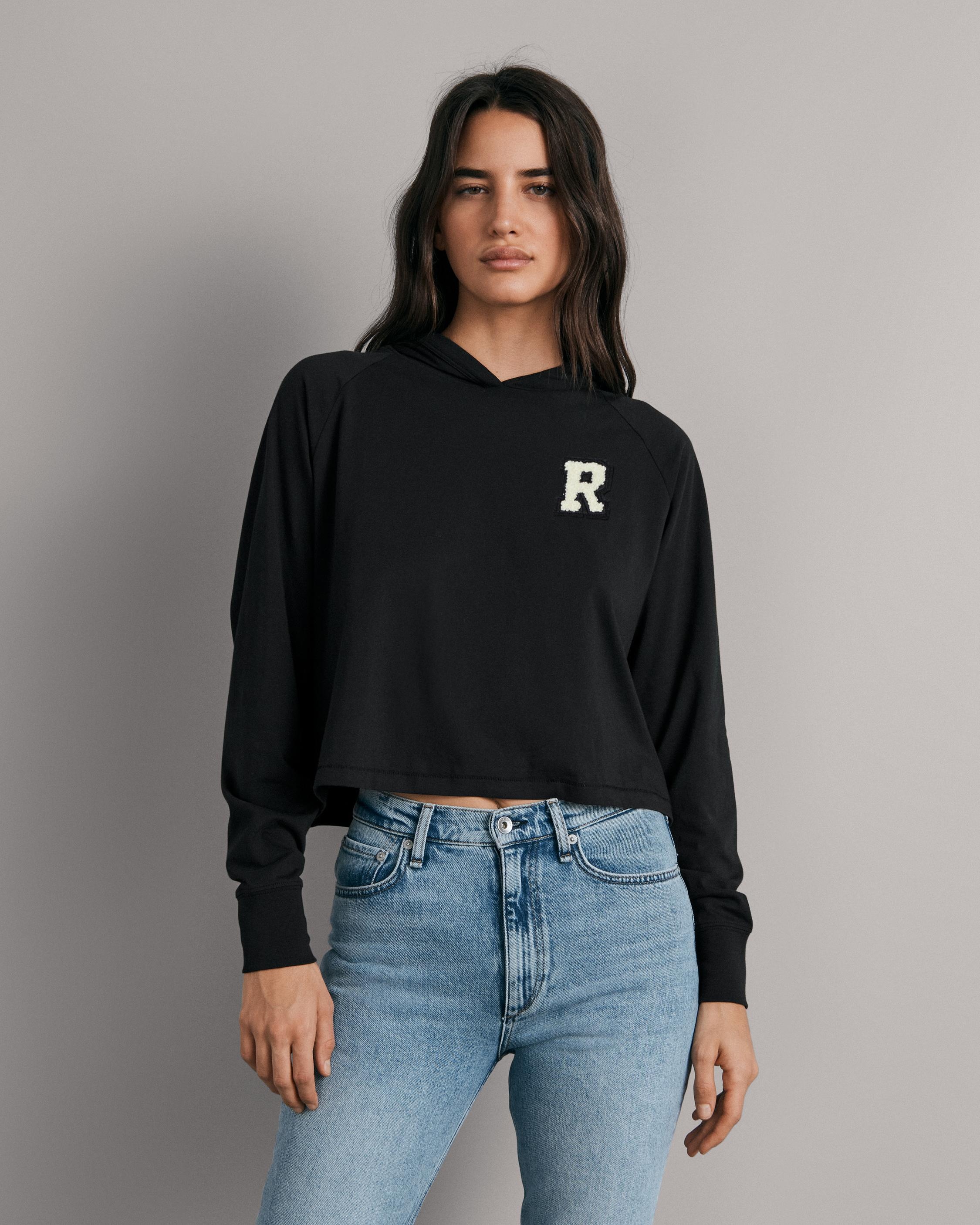 Relax Fit Crew Neck Long Sleeve Crop Sweatshirt