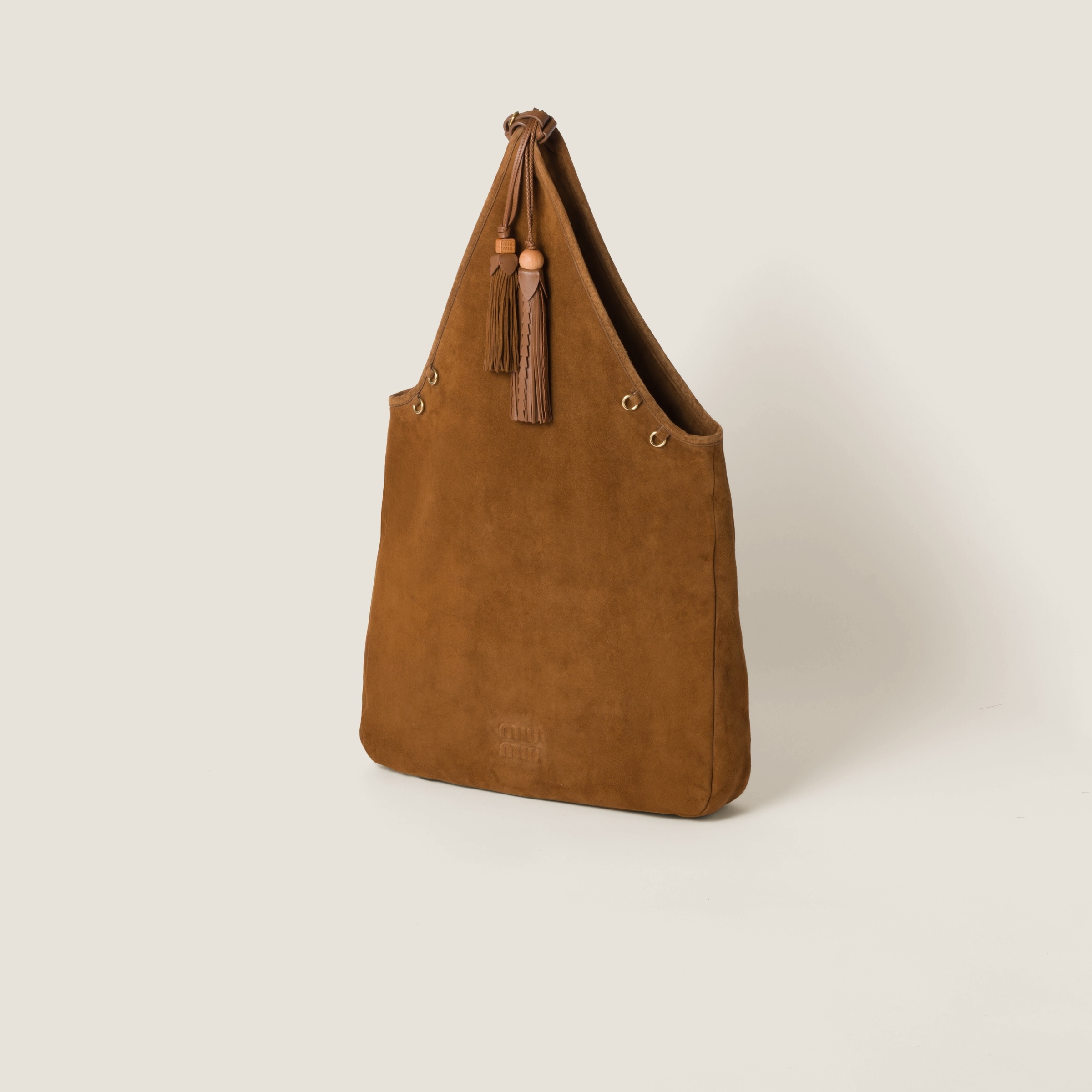 Suede handbag with tassels - 2