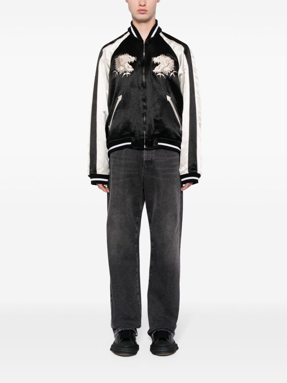 logo-patch cotton-blend bomber jacket - 6