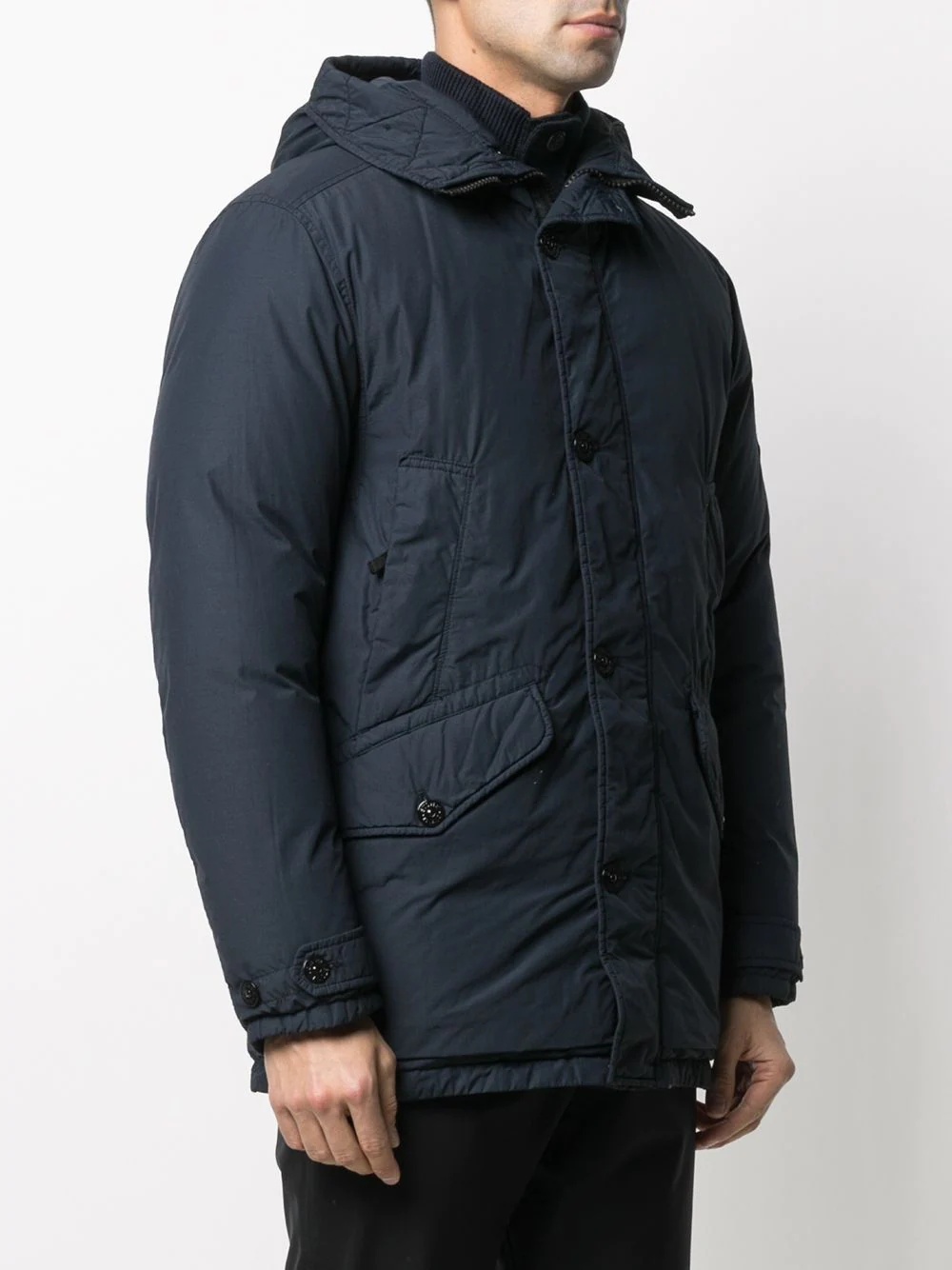 mid-length hooded parka coat - 3