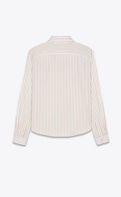 SAINT LAURENT monogram shirt in striped cotton poplin outlook