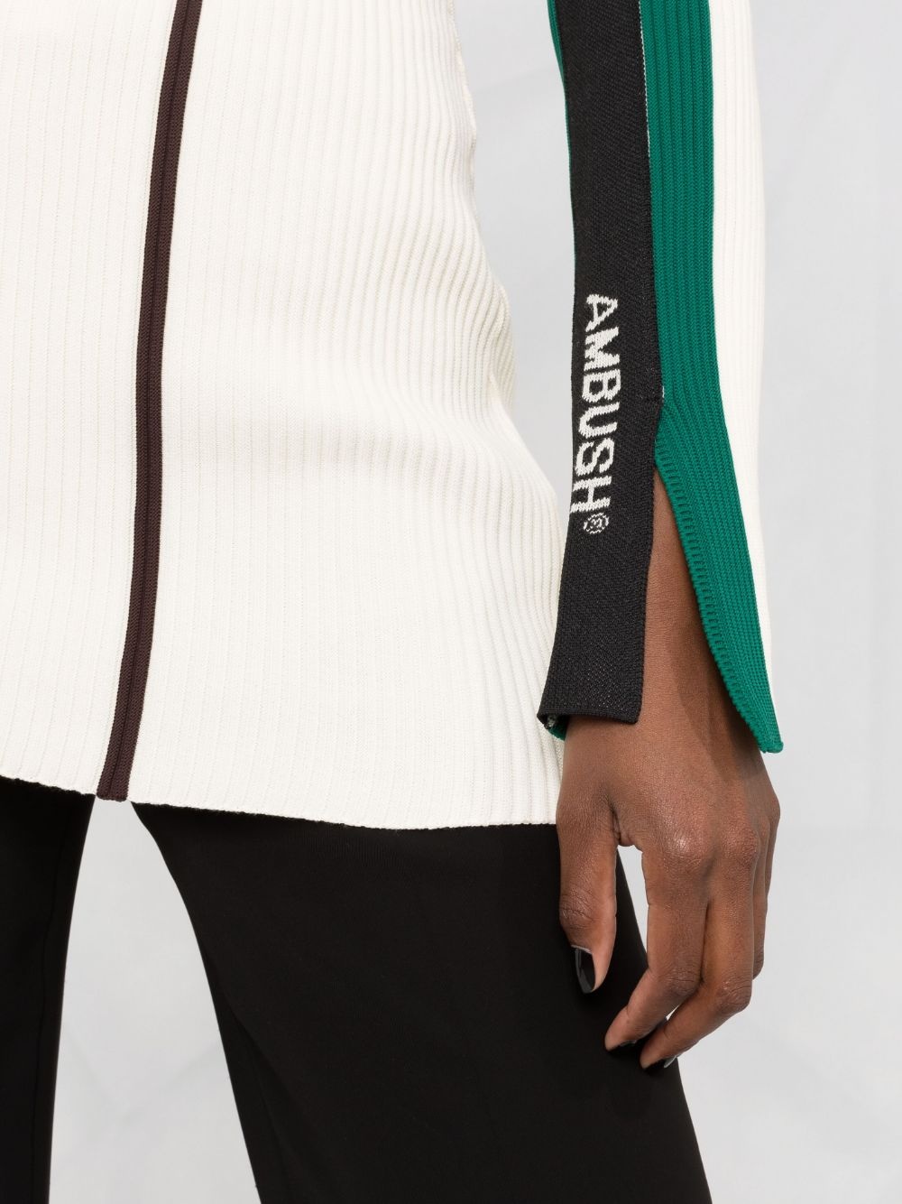 logo ribbed-knit jumper - 3