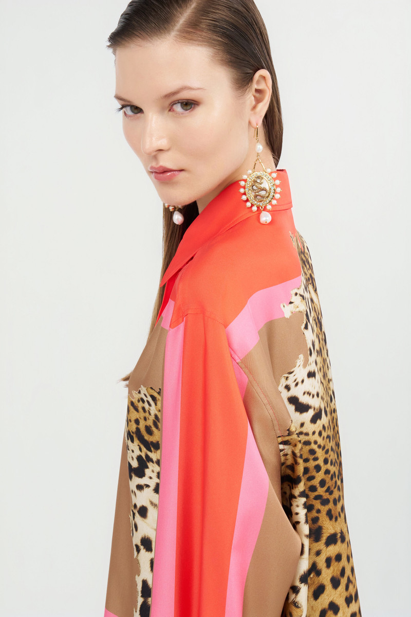 Cavalli Pop Print Silk Dress 7