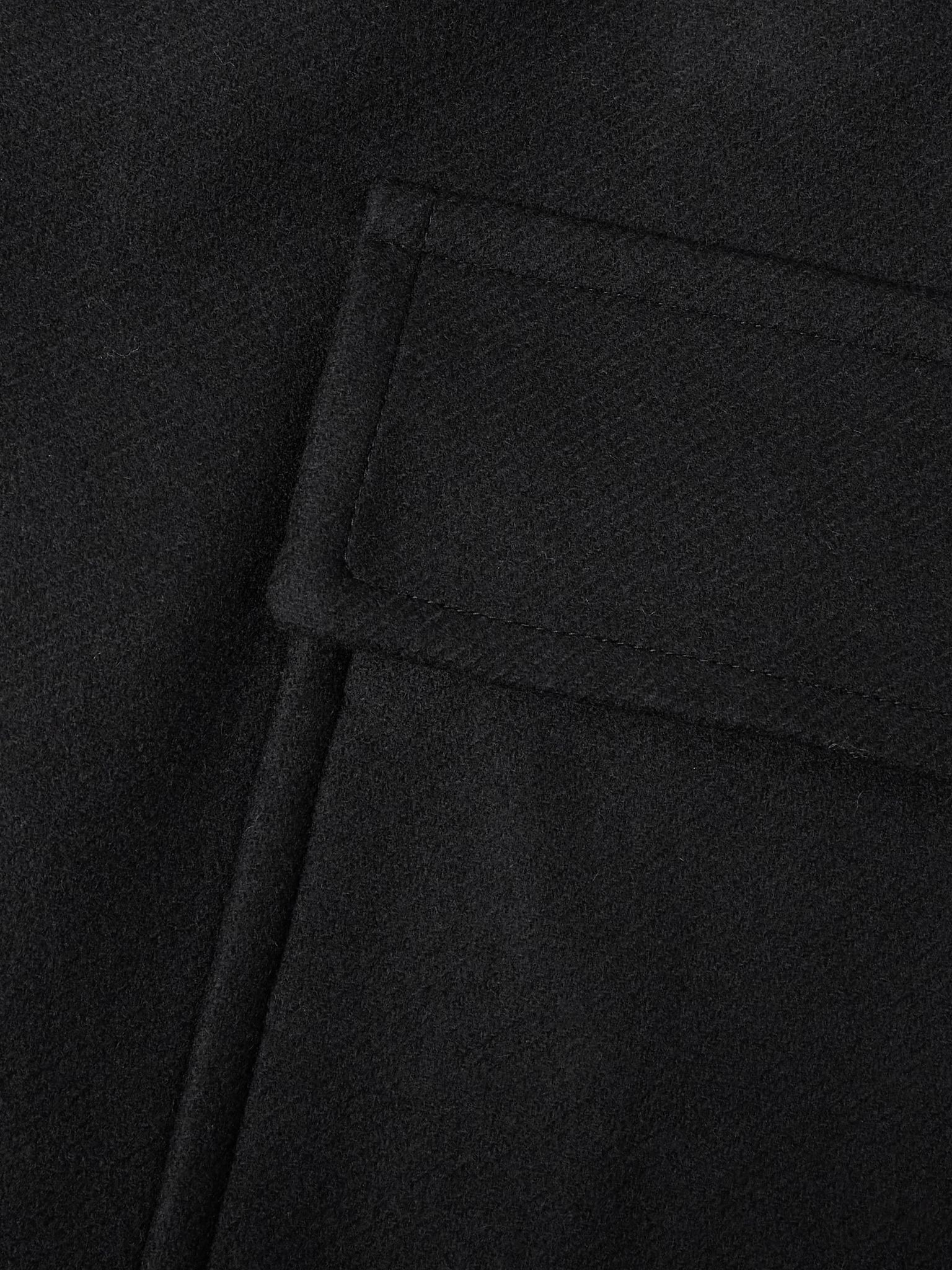 Wool-Blend Twill Coat Black - 5