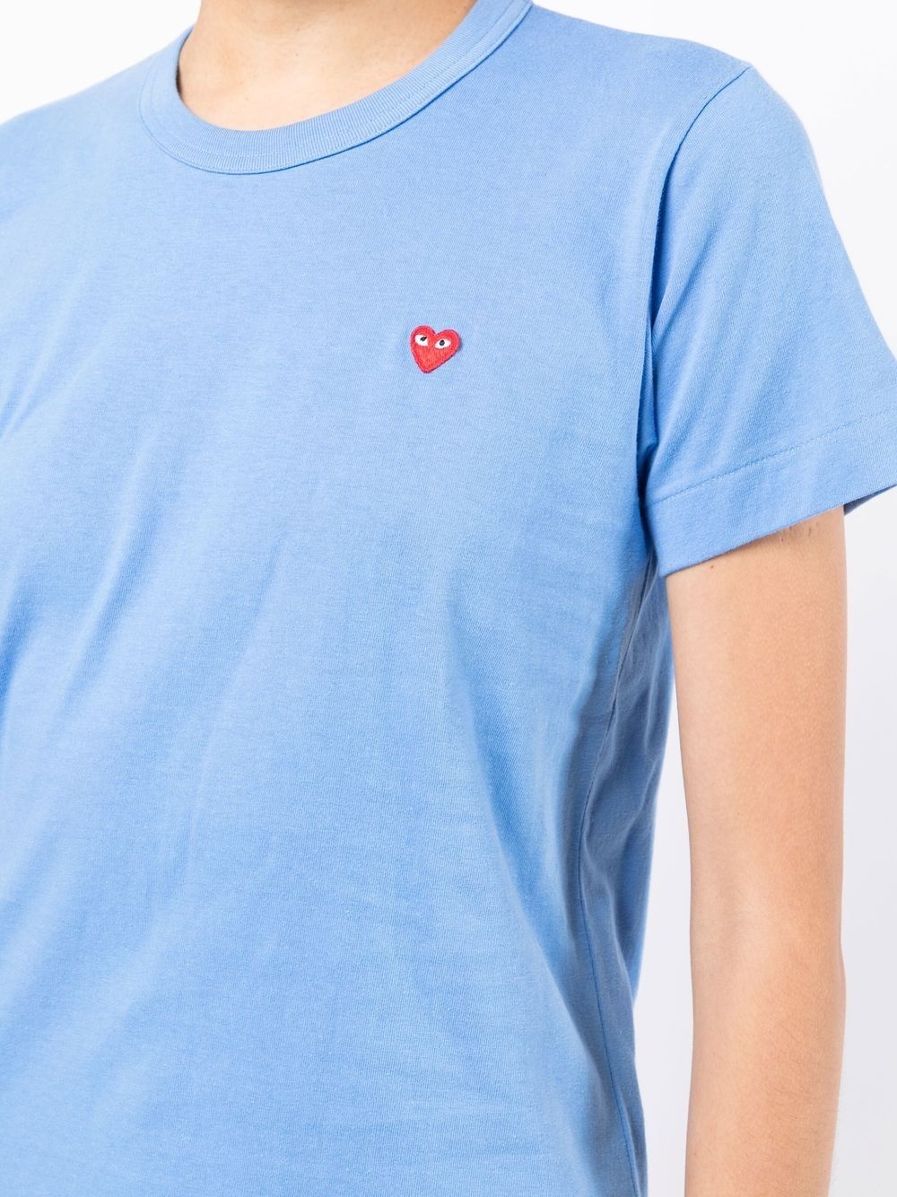 short-sleeve heart-patch T-shirt - 5