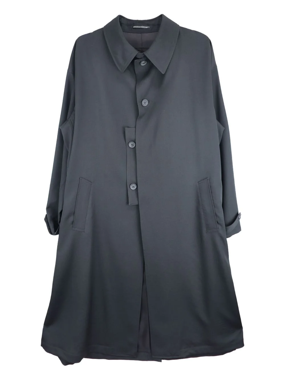 button-fastening point-collar coat - 1