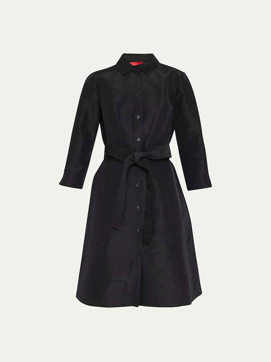 Faille 3/4-Sleeve Shirtdress - 1