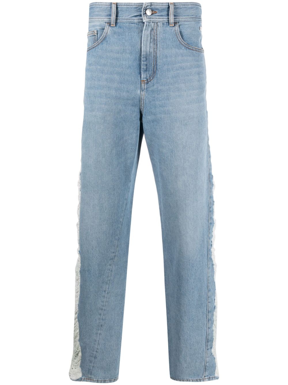 ripped high-rise straight-leg jeans - 1