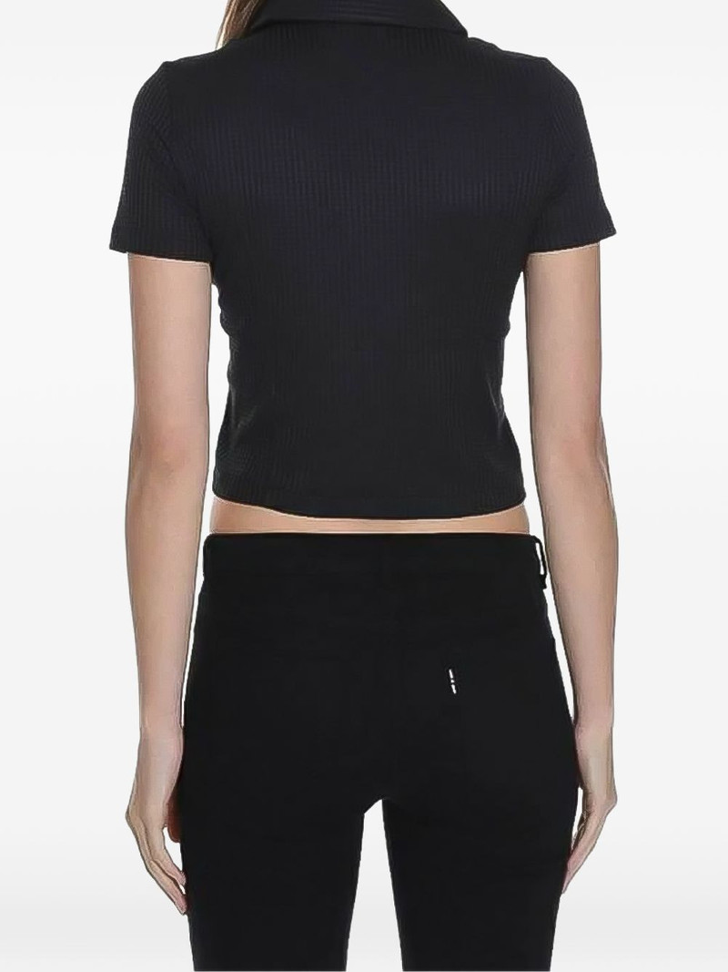 Reebok Melody Ehsani zip ribbed polo top outlook