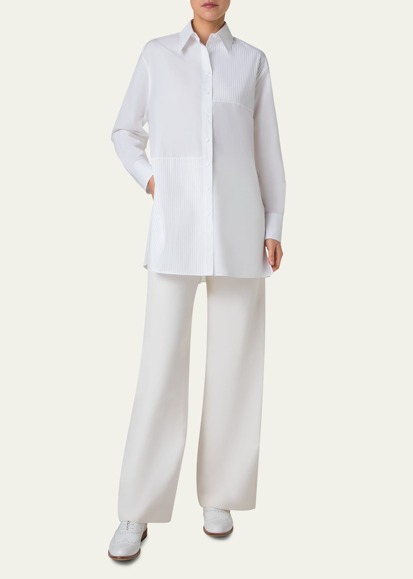 Textured Cotton Voile Oversized Shirt - 2