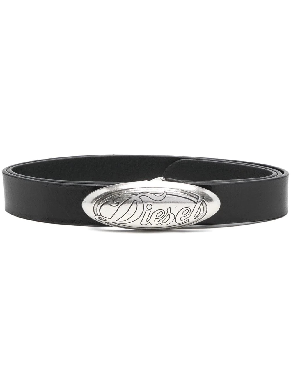 logo-buckle leather belt - 1