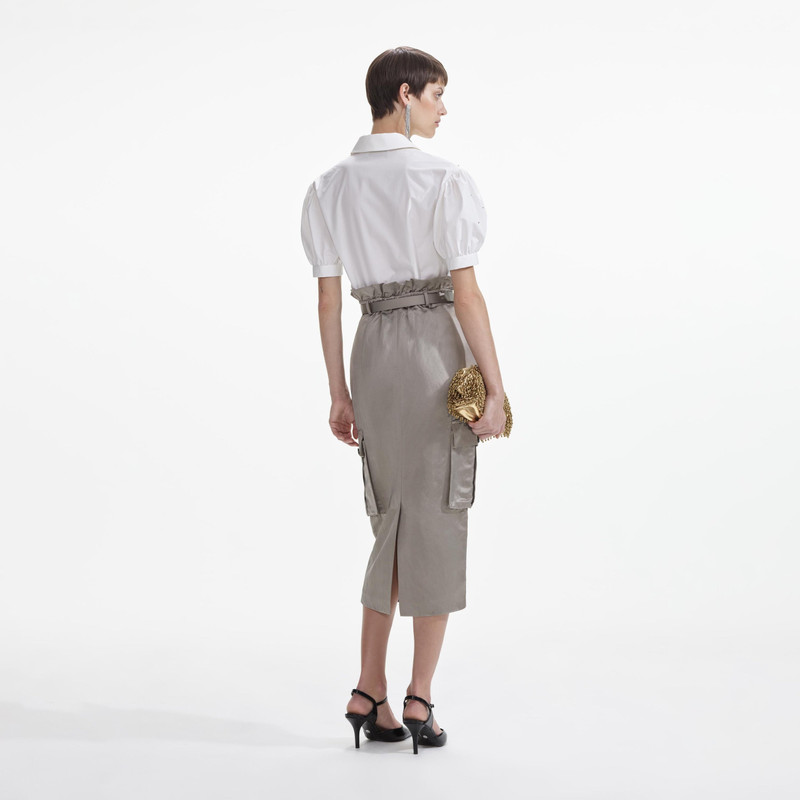 self-portrait White Cotton Embellished Top outlook