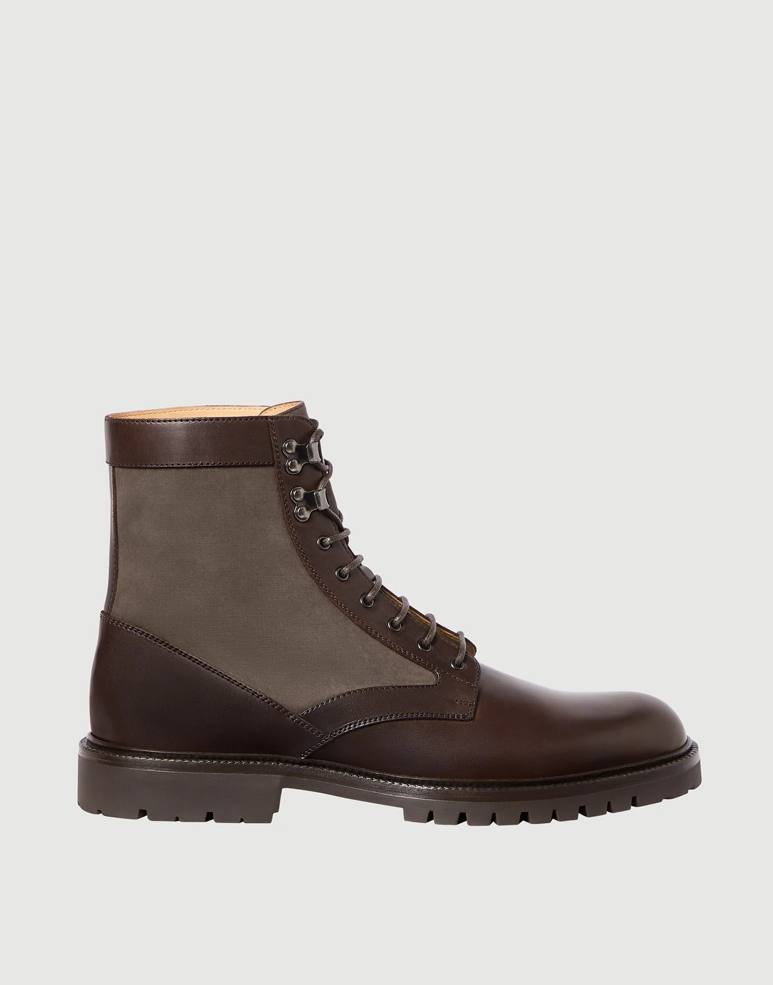 Waxed calfskin and techno fabric boots - 1