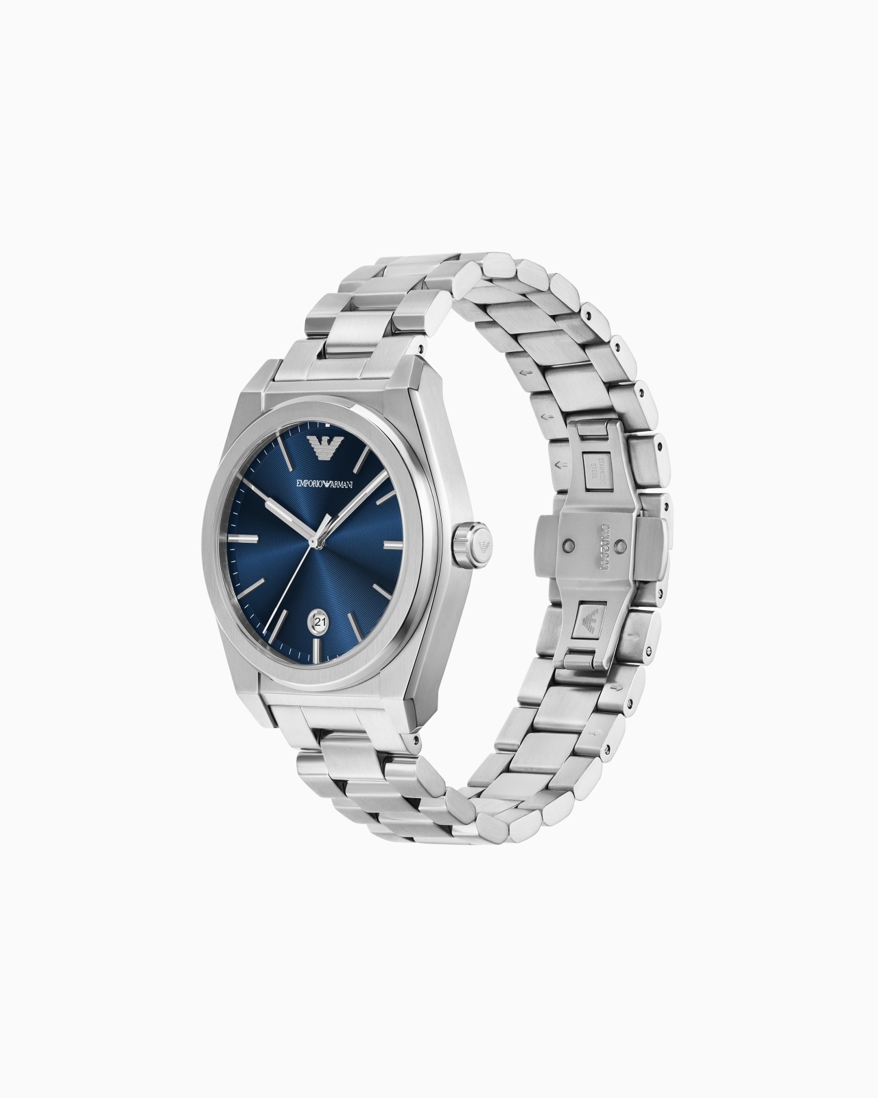 THREE-HAND DATE STAINLESS STEEL WATCH - 2