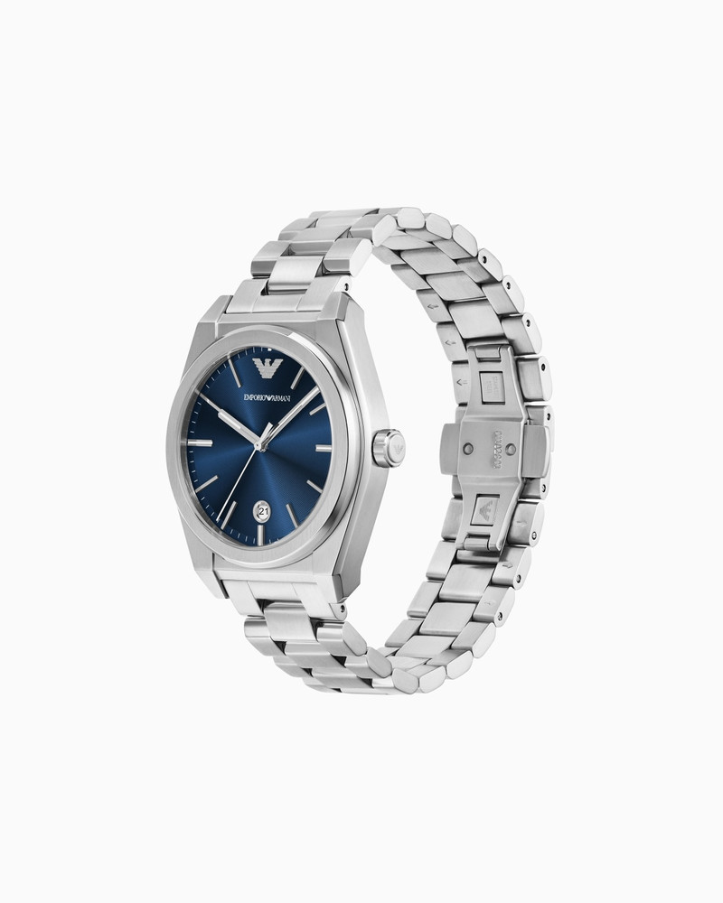EMPORIO ARMANI THREE-HAND DATE STAINLESS STEEL WATCH outlook