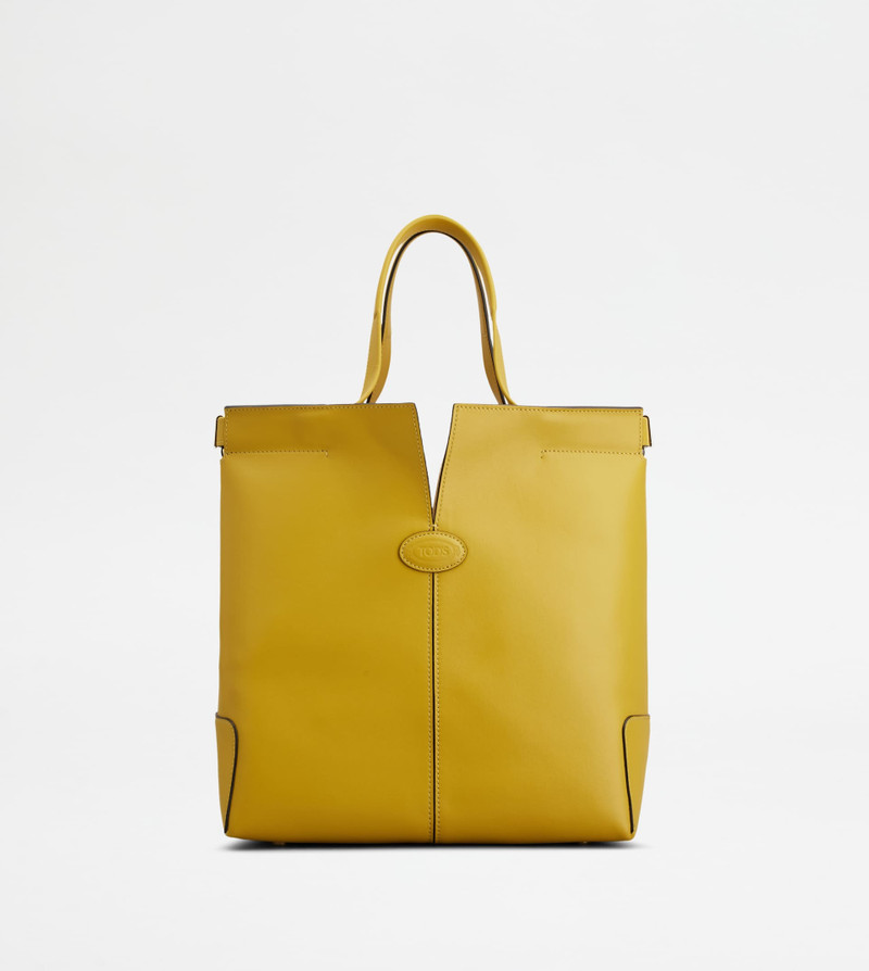 TOD'S DI BAG FOLIO IN LEATHER SMALL - YELLOW 1