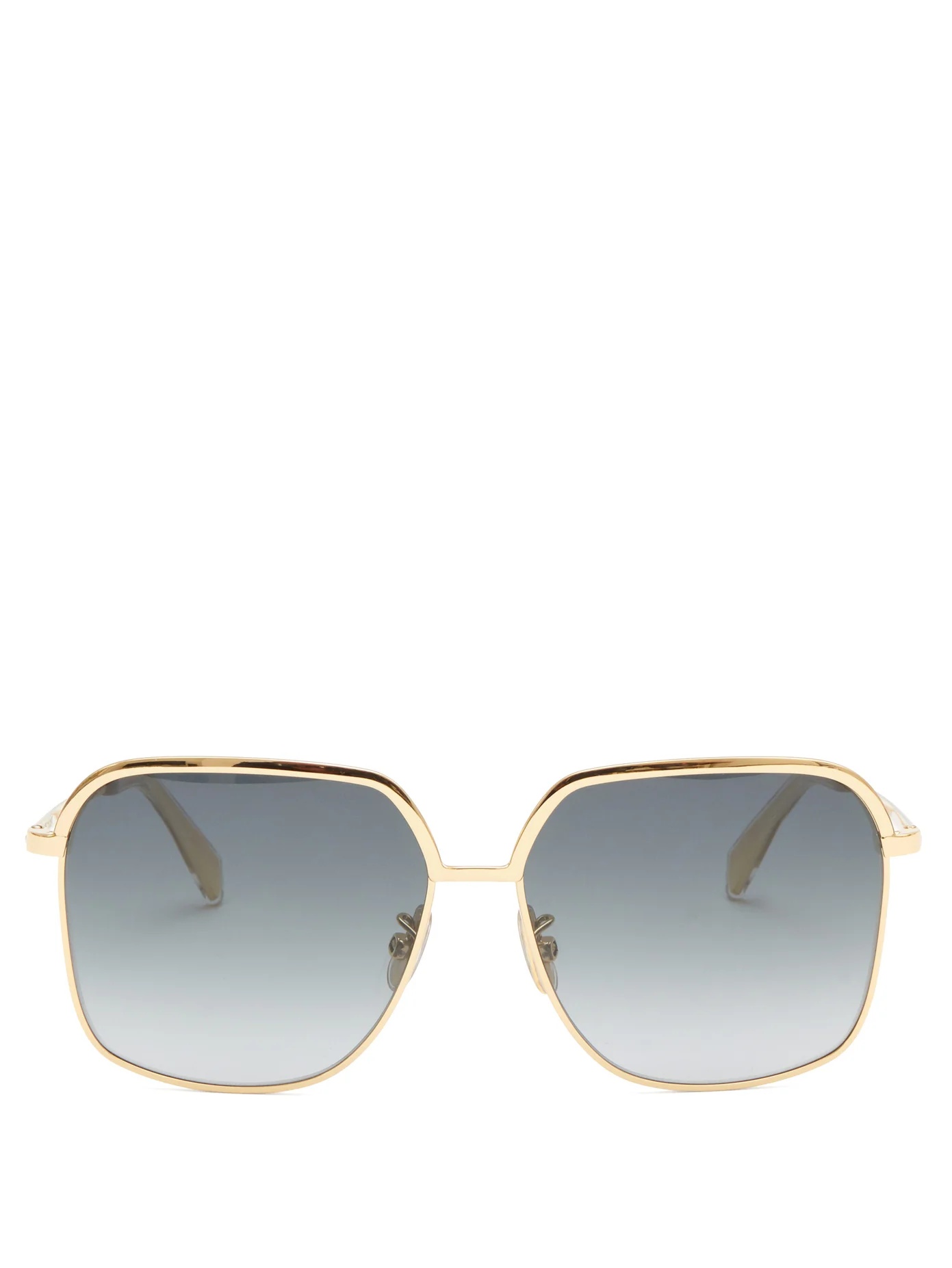 Oversized squared metal sunglasses - 1