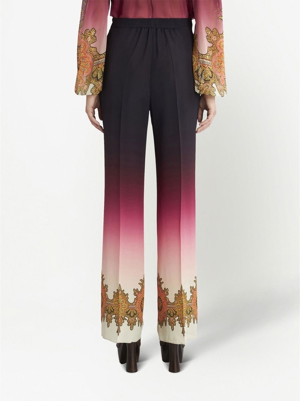 gradient-effect silk trousers - 4