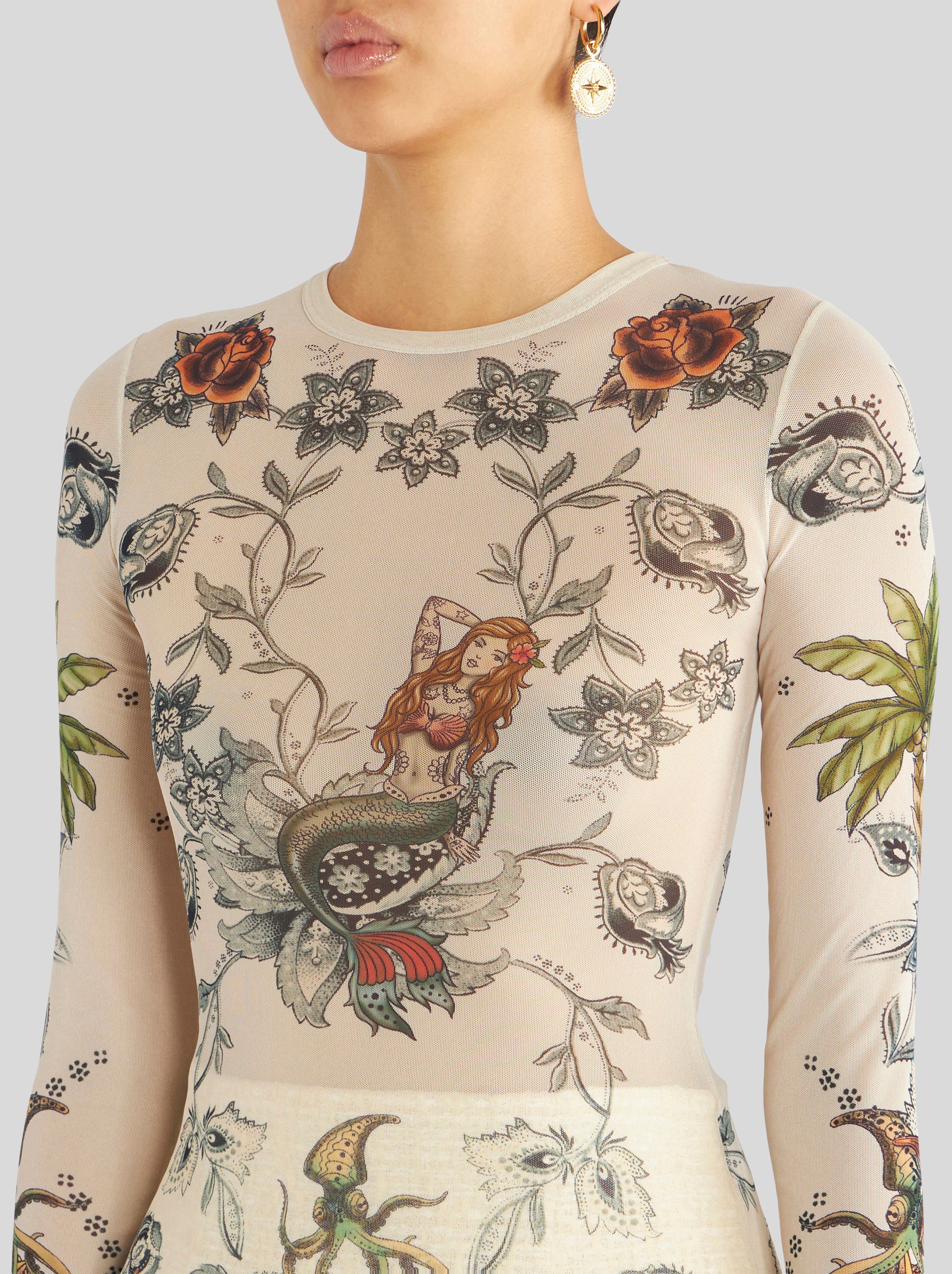 JUMPER WITH OLD SCHOOL MERMAID PRINT - 3