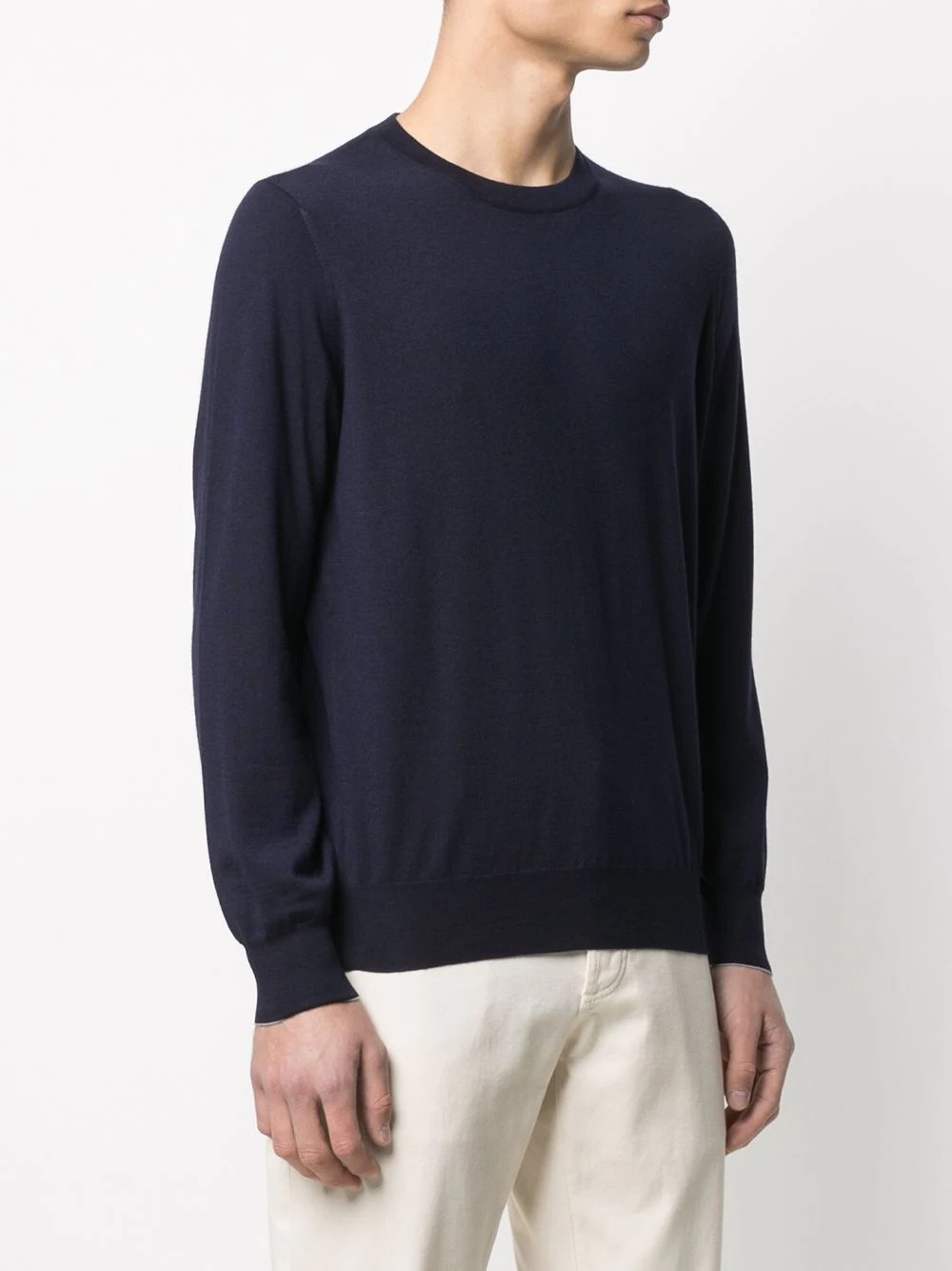 crew-neck fine knit jumper - 3