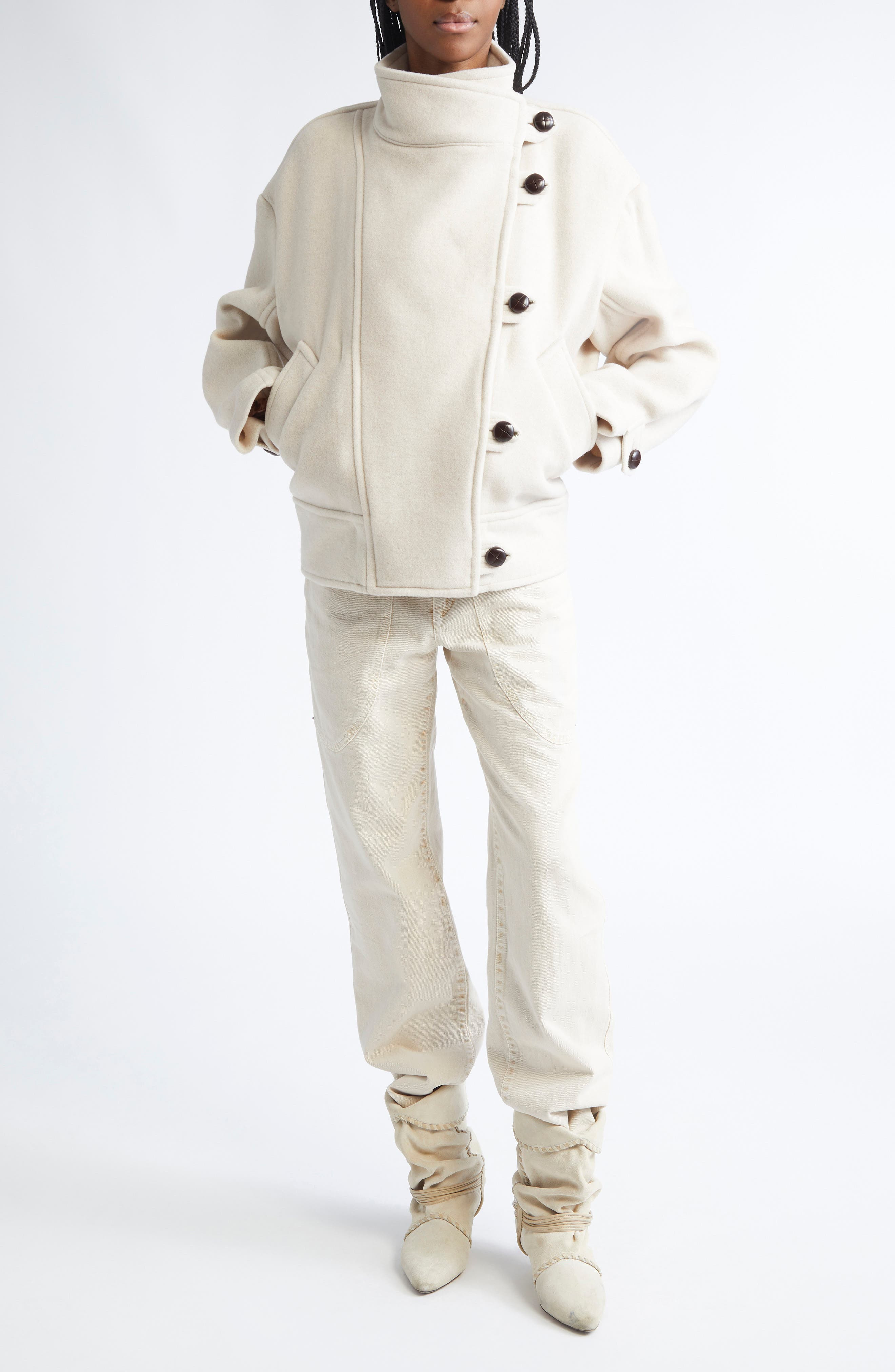 Isabel Marant Hanis Wool Blend Jacket in Ecru at Nordstrom - 2