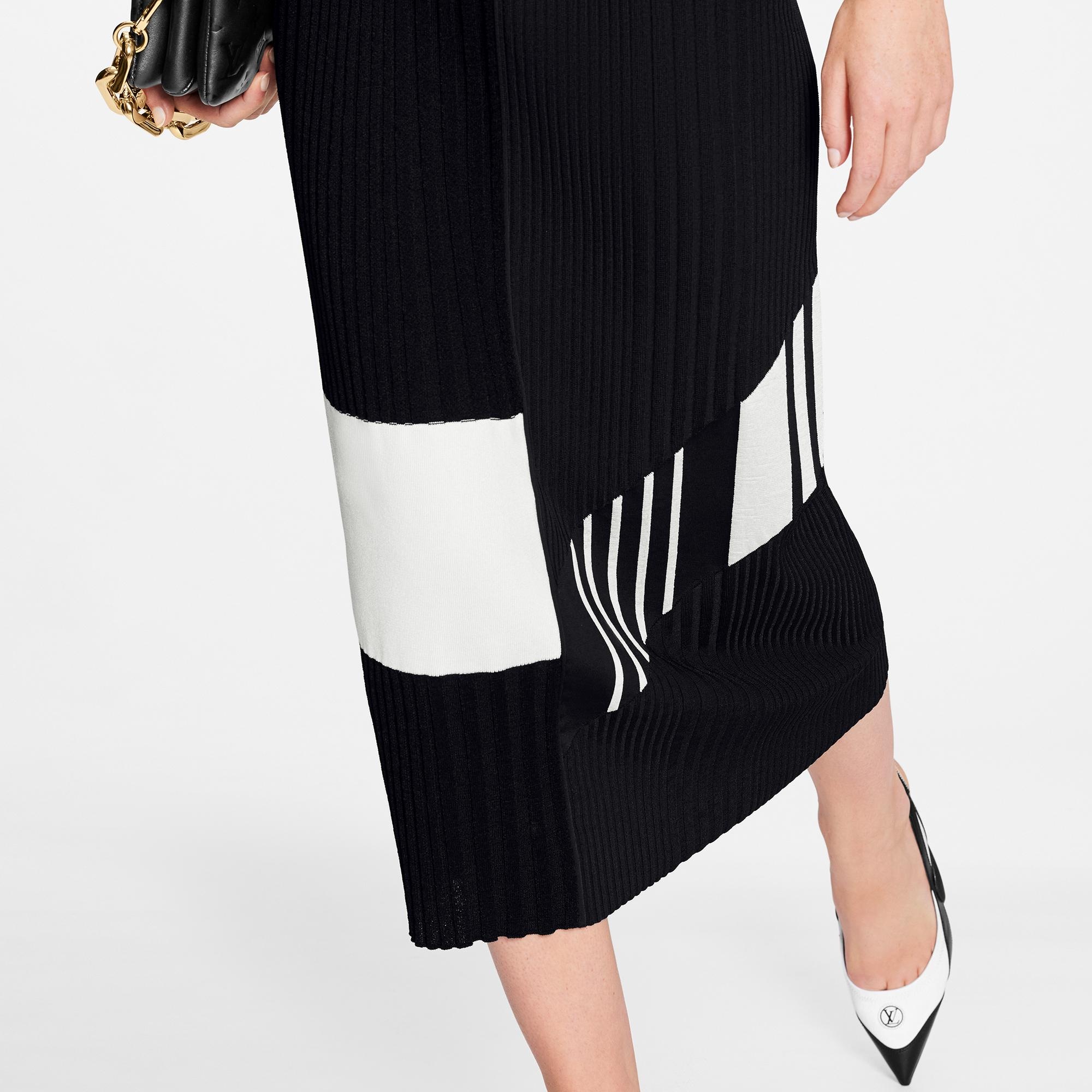 Color-Blocked Knit Midi Skirt - 5