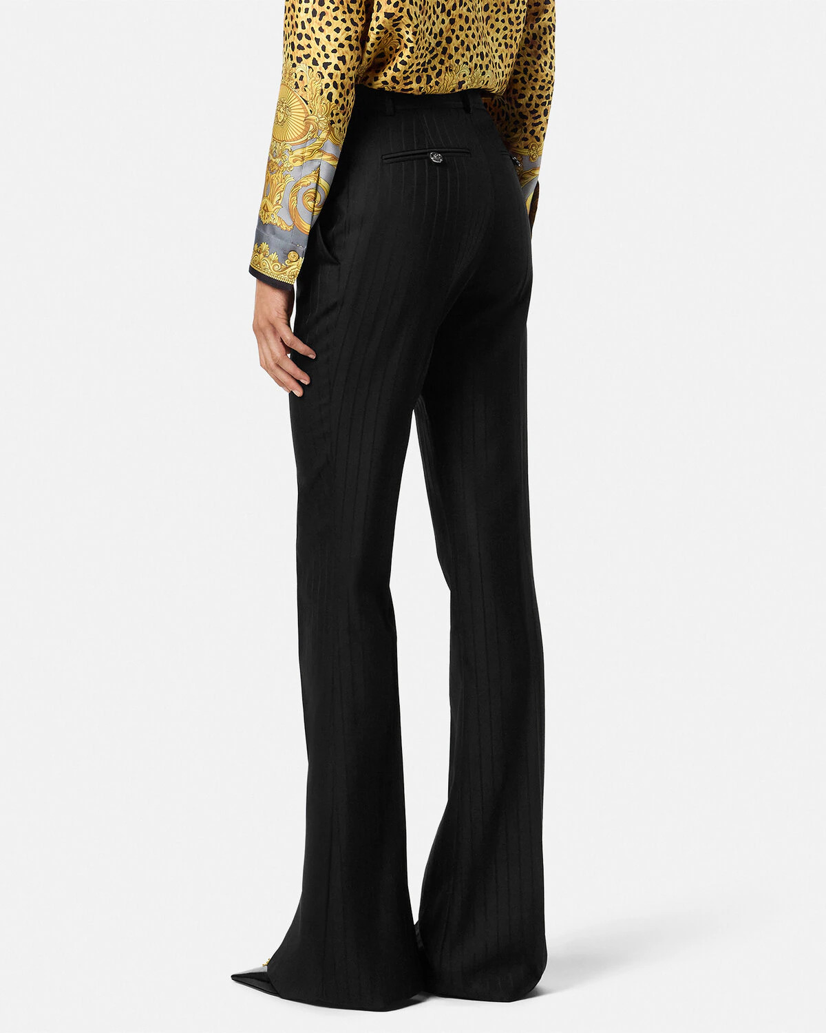 Wool Pinstripe DV Pants - 5