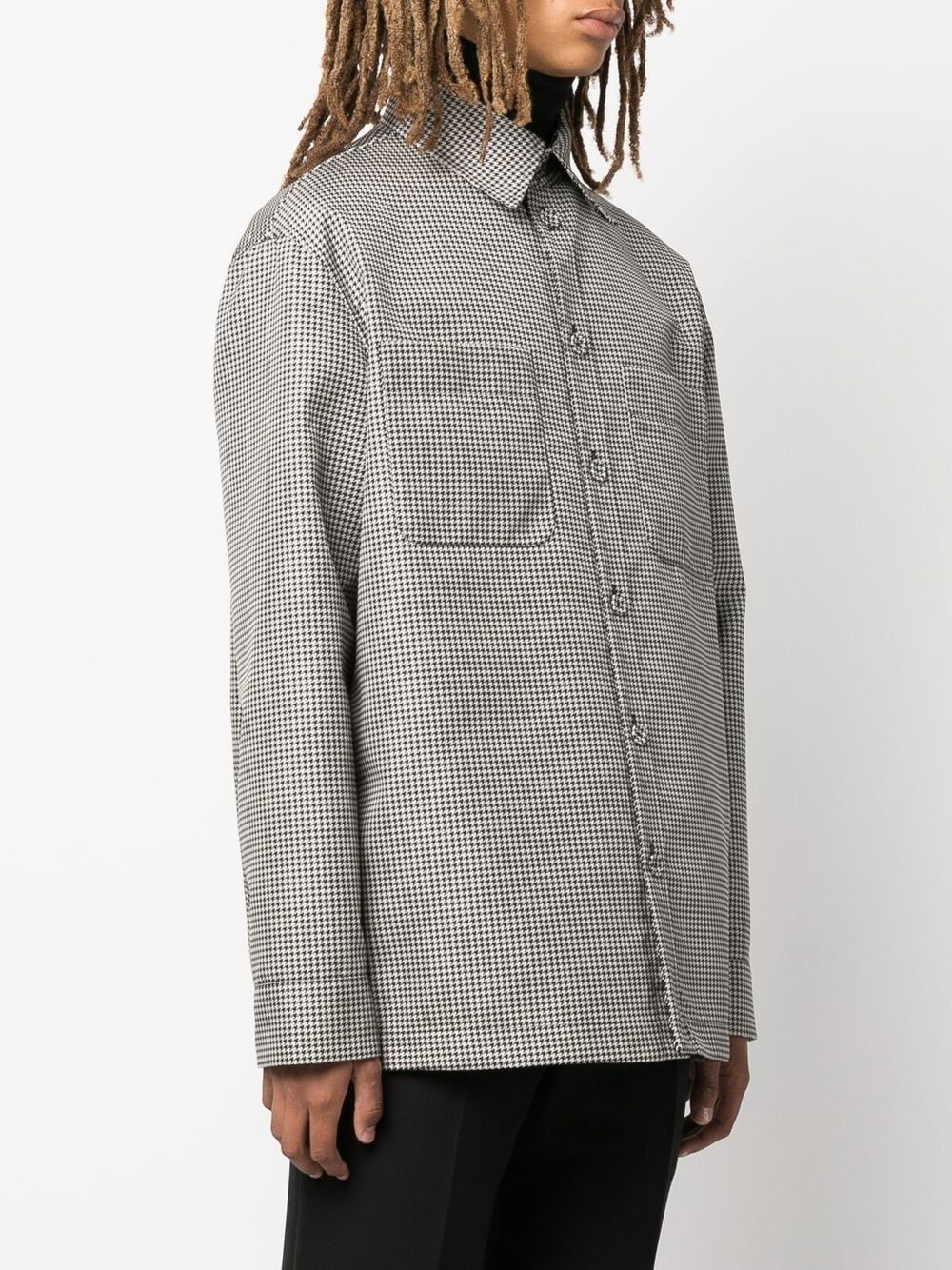 reversible houndstooth-check jacket - 3