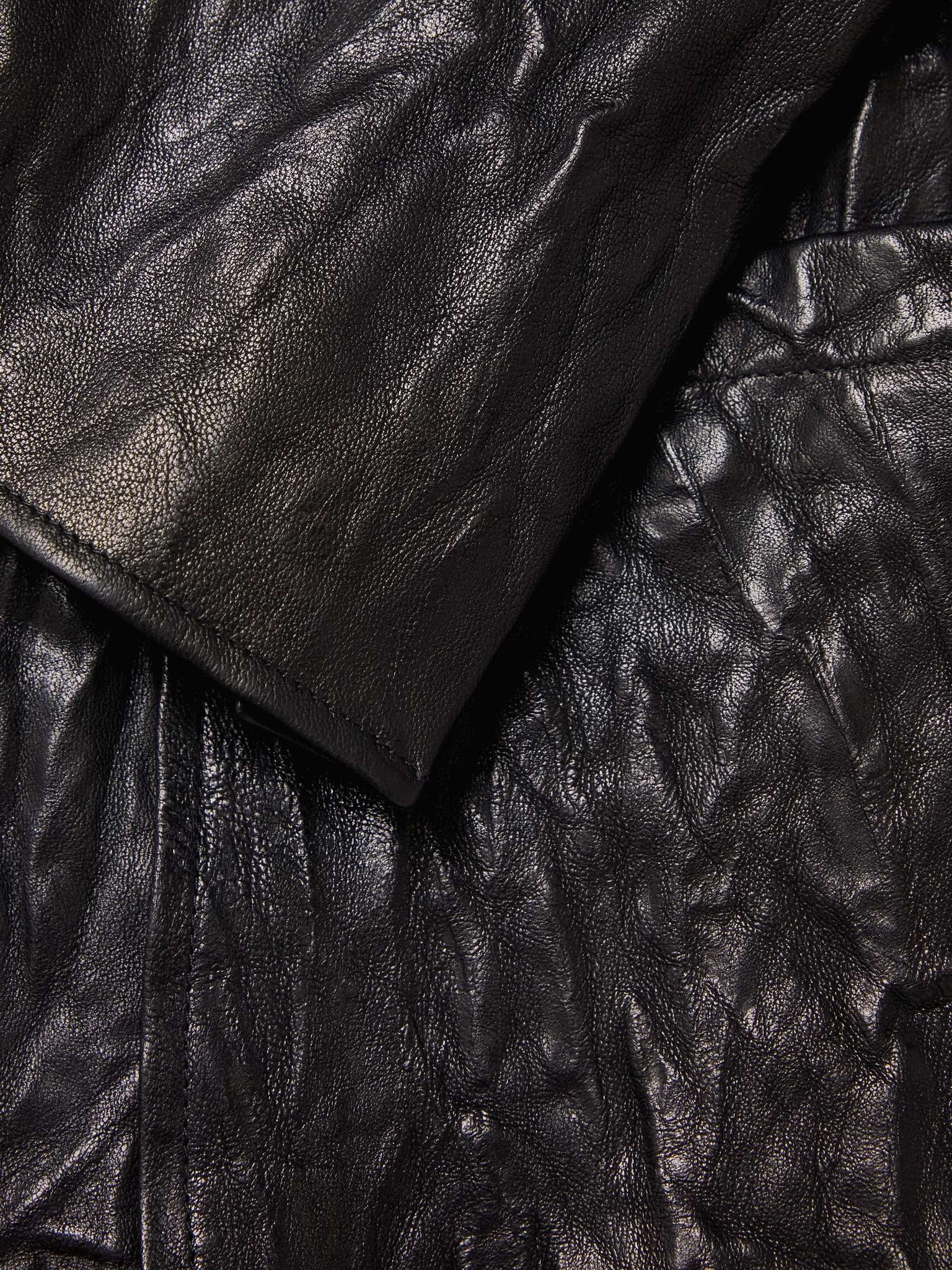 Crinkled-Leather Blazer - 5