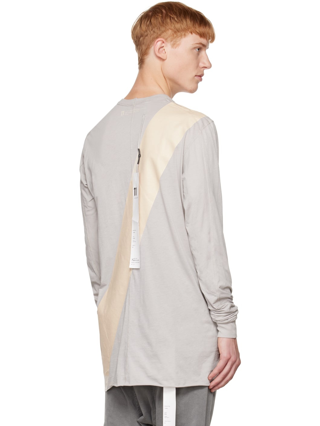 Gray Painted Long Sleeve T-Shirt - 3