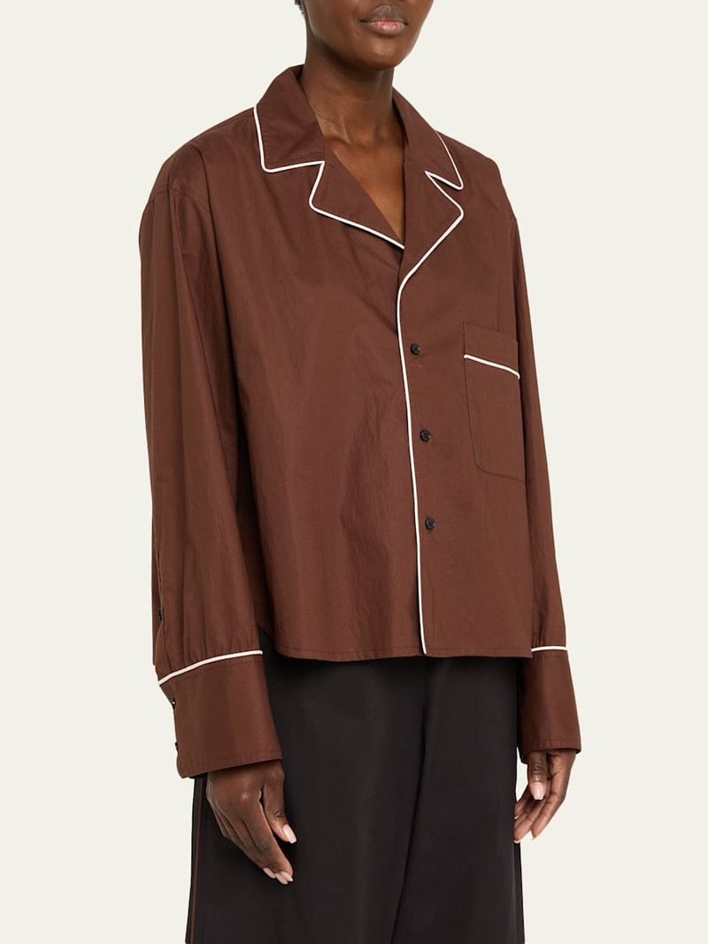 Cotton Long-Sleeve Pajama Shirt 4