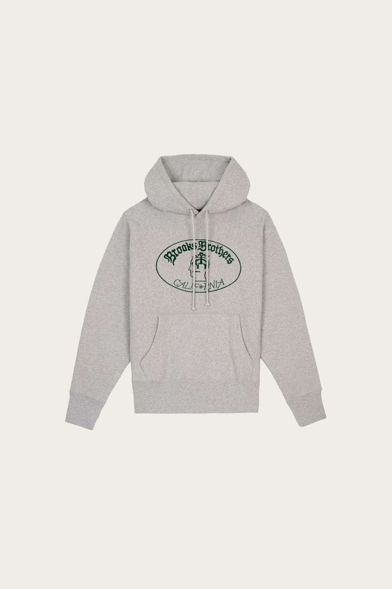 Brain Dead x Brooks Brothers California Logo Hoodie - Heather Gray 1