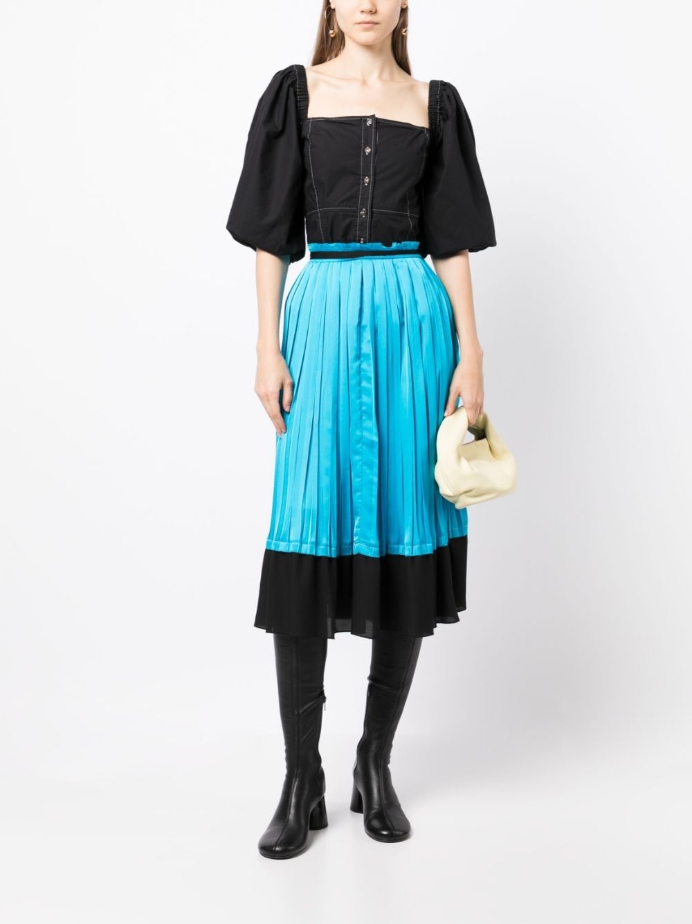 pleated satin midi skirt - 2