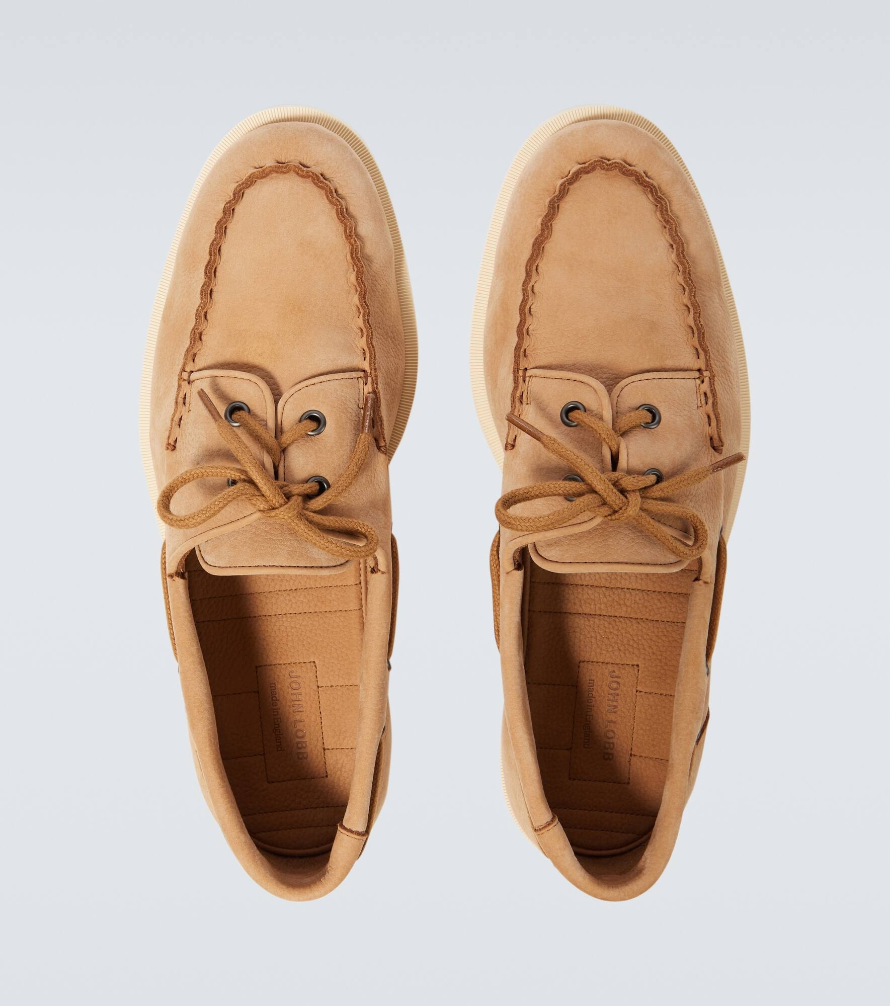 Foil leather boat shoes - 4