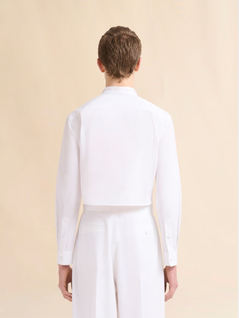 WHITE POPLIN SHIRT WITH MARNI SYMBOL - 3